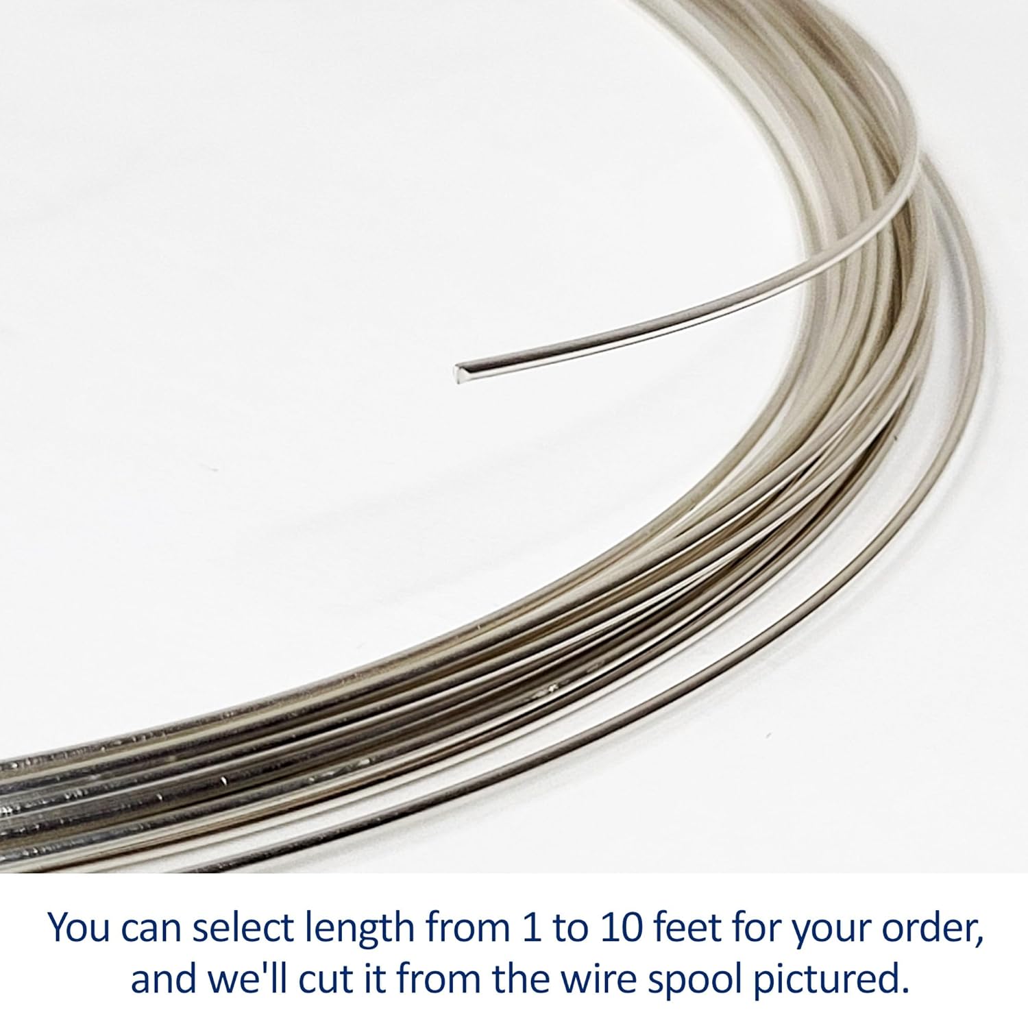 18 Gauge, Round, Half Hard, 940 Argentium Silver Wire - 1 FT - for Jewelry Art from WIZART