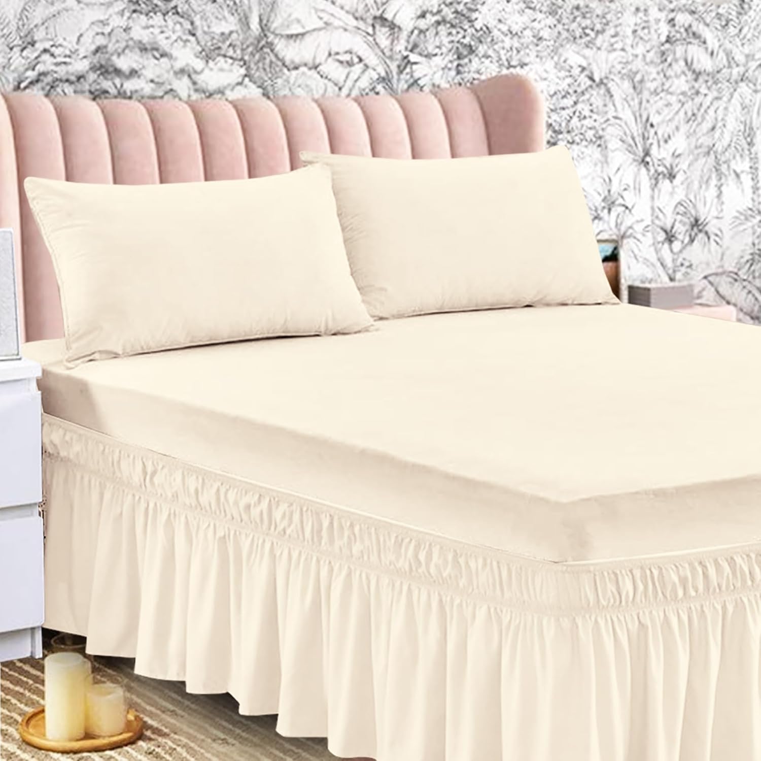 Extra Deep Frilled Valance Sheet Non Iron Thick Fabric Poly Cotton