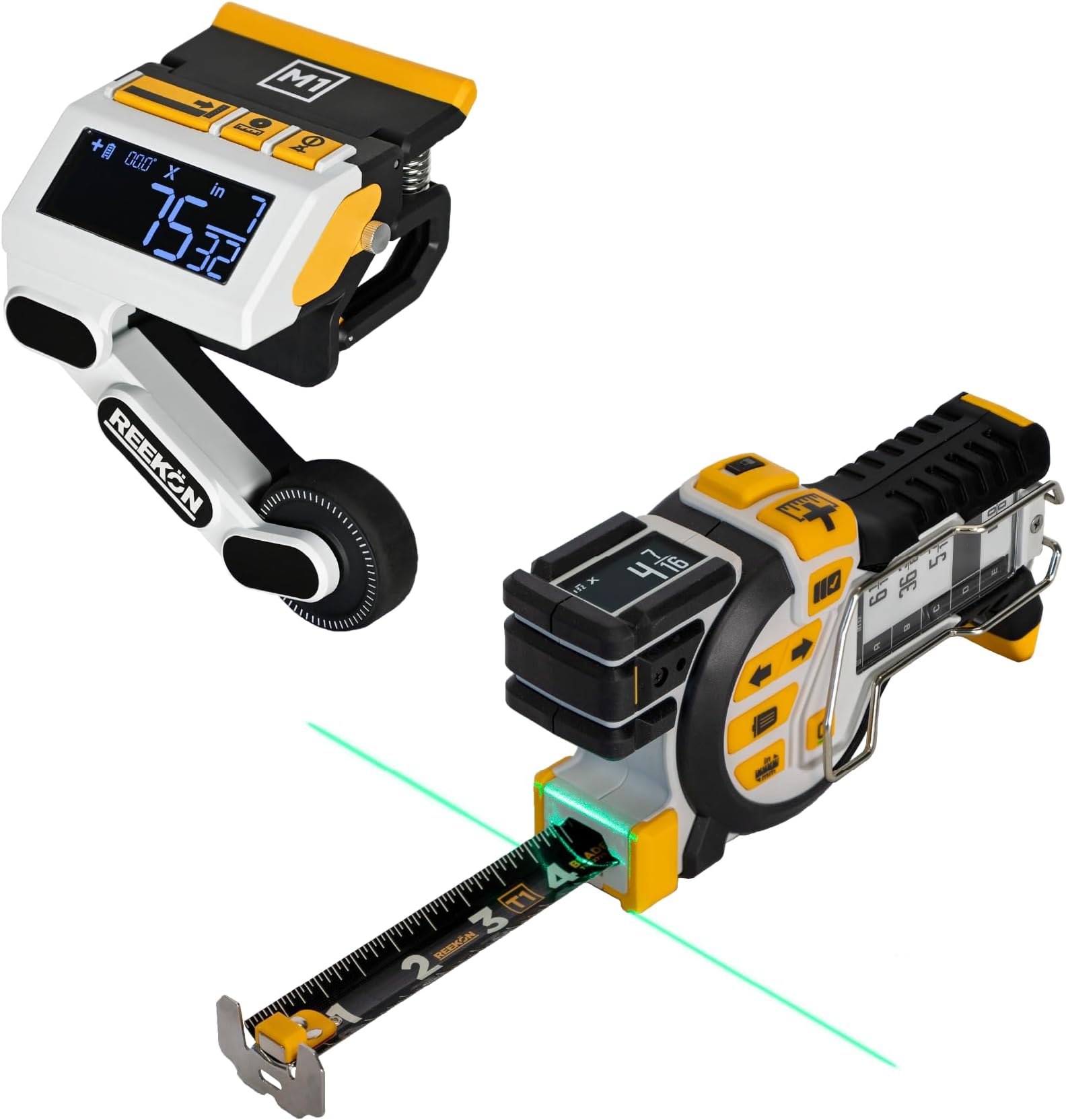 M1 Caliber and T1 Tomahawk Digital Tape Measure Bundle - Professional Grade Precision Measuring Tools That Save Time and Reduce Errors on The Job