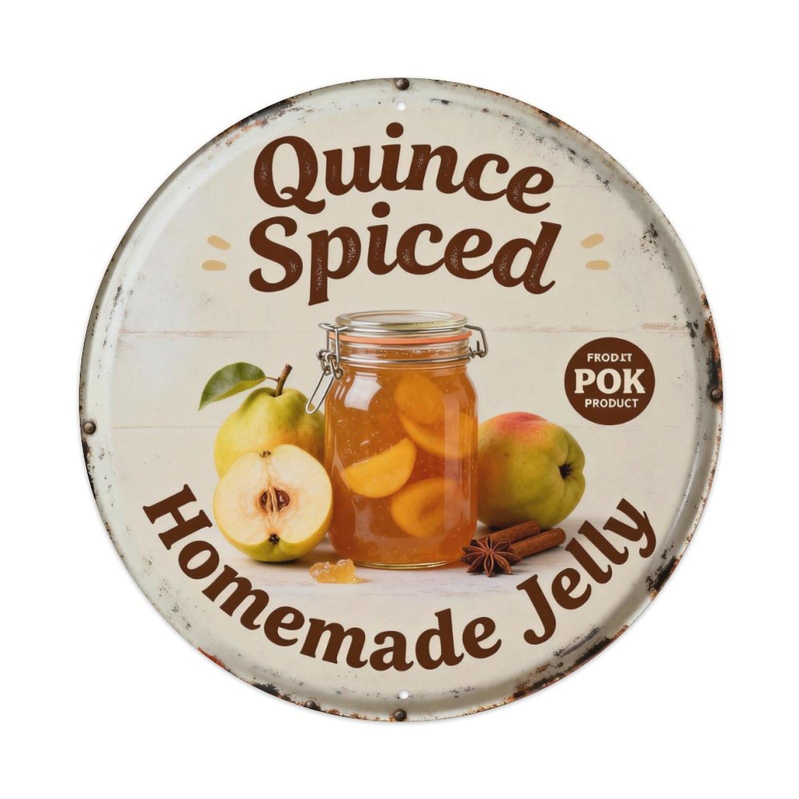 Quince Spiced Homemade Jelly - Metal Tin Sign Plaque