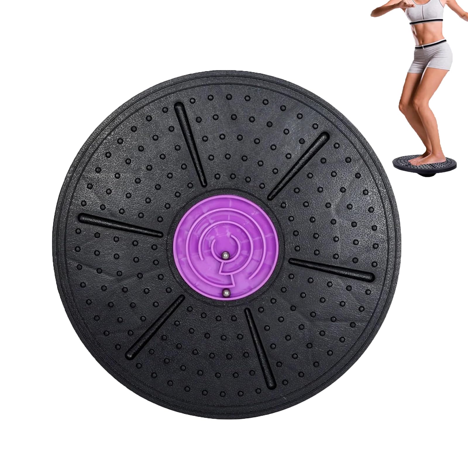 Balance Board Maze, 2025 New Balance Board with Marble Maze, 10°-30° Tilt Non-Slip Round Fitness Wobble Boards for Core Strength Stability, Yoga/Pilates for Home Gym Office (Purple)
