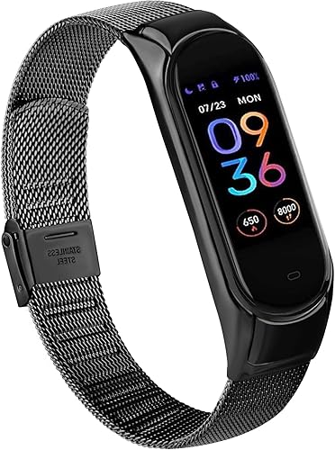 Correas de metal para Amazfit Band 5 correa de repuesto ajustable de acero inoxidable compatible con Amazfit Band 5 accesorios de correa de reloj