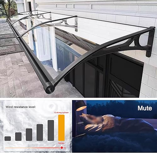 Miniatura 5 de Toldo para puerta delantera al aire libre, toldo de ventana con fregadero grande, toldo para puerta de casa, silencioso, escalable, exterior a