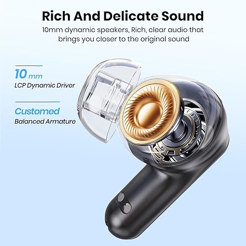 Miniatura 3 de Auriculares Bluetooth 5.3 inalámbricos 2 en 1 funda y soporte para teléfono con cancelación de ruido, potentes graves intrauditivos Bluetooth 70H