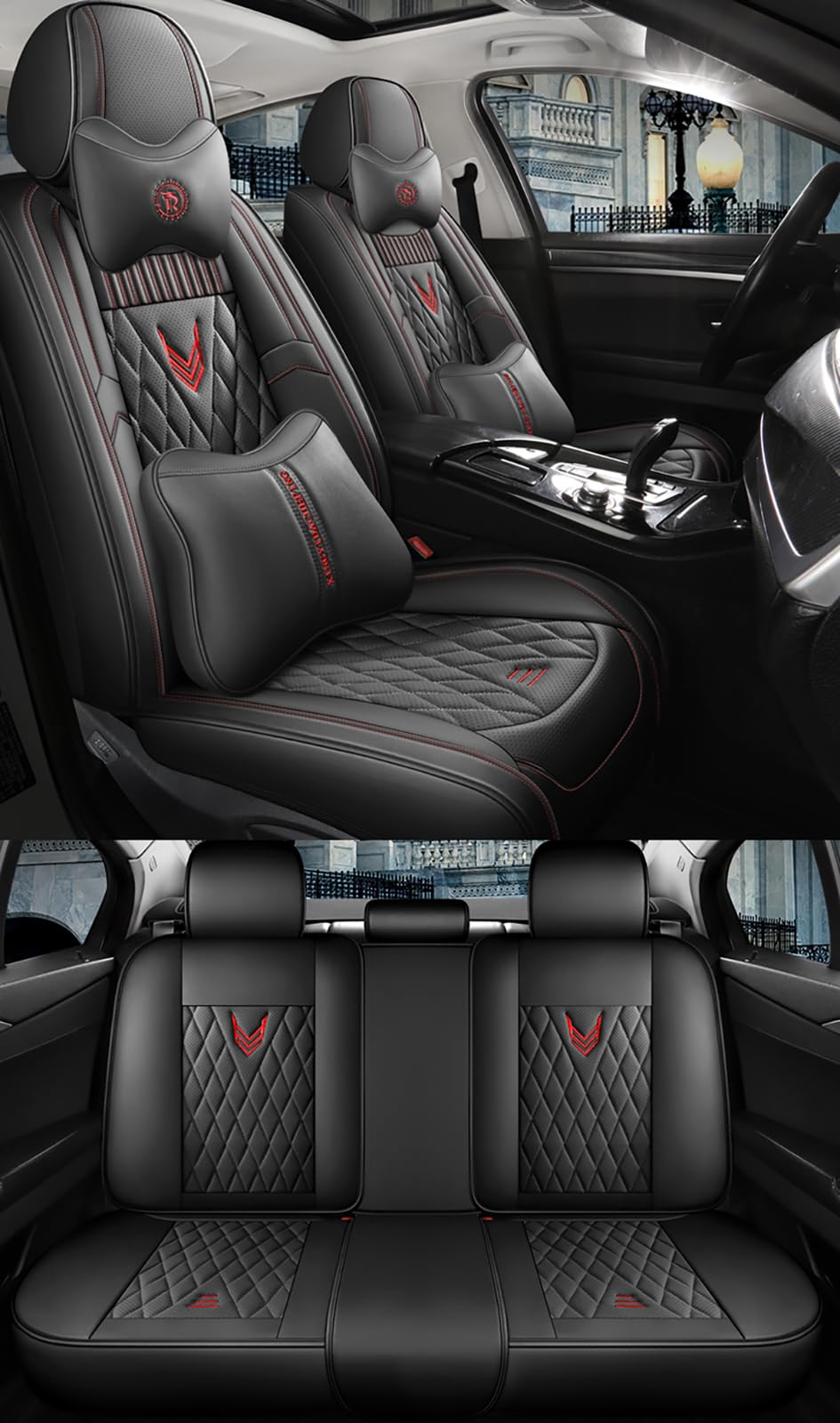 Housses de Siège Auto Universelles 5 Places en Cuir Véritable–Compatibles avec Opel Corsa Astra Insignia Mokka Crossland – Étanches, Ensemble Universel SUV & Berlines