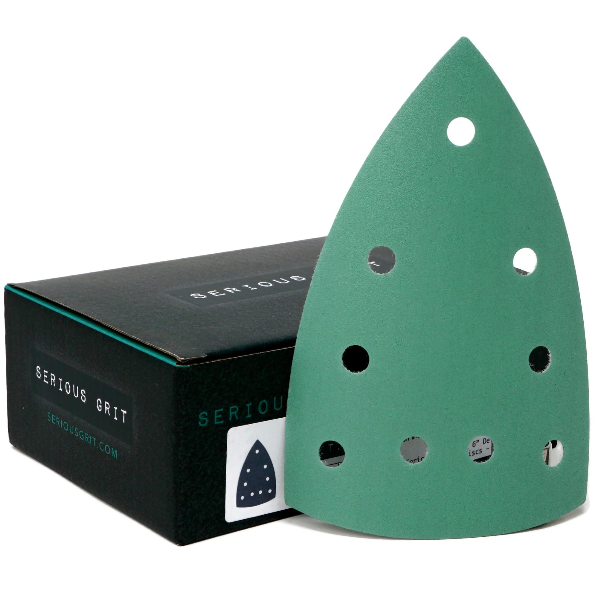 Serious Grit - 320 Grit 4" x 6" Delta (100mm x 150mm) Triangle Sanding Sheets - Fits Festool DTS 400 & Mirka DEOS Delta Sanders - Heavy-Duty Hook &