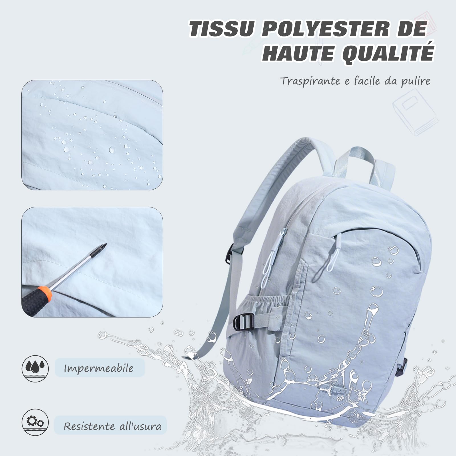FANDARE Zaino Ultraleggero Pieghevole Zaino Ryanair 25x15x37 Zaini Casual 25 Litri Zaino da Viaggio Porta PC per Uomo Donna scuola Cartelle Bagaglio a Mano per Pendolarismo Trekking Verde