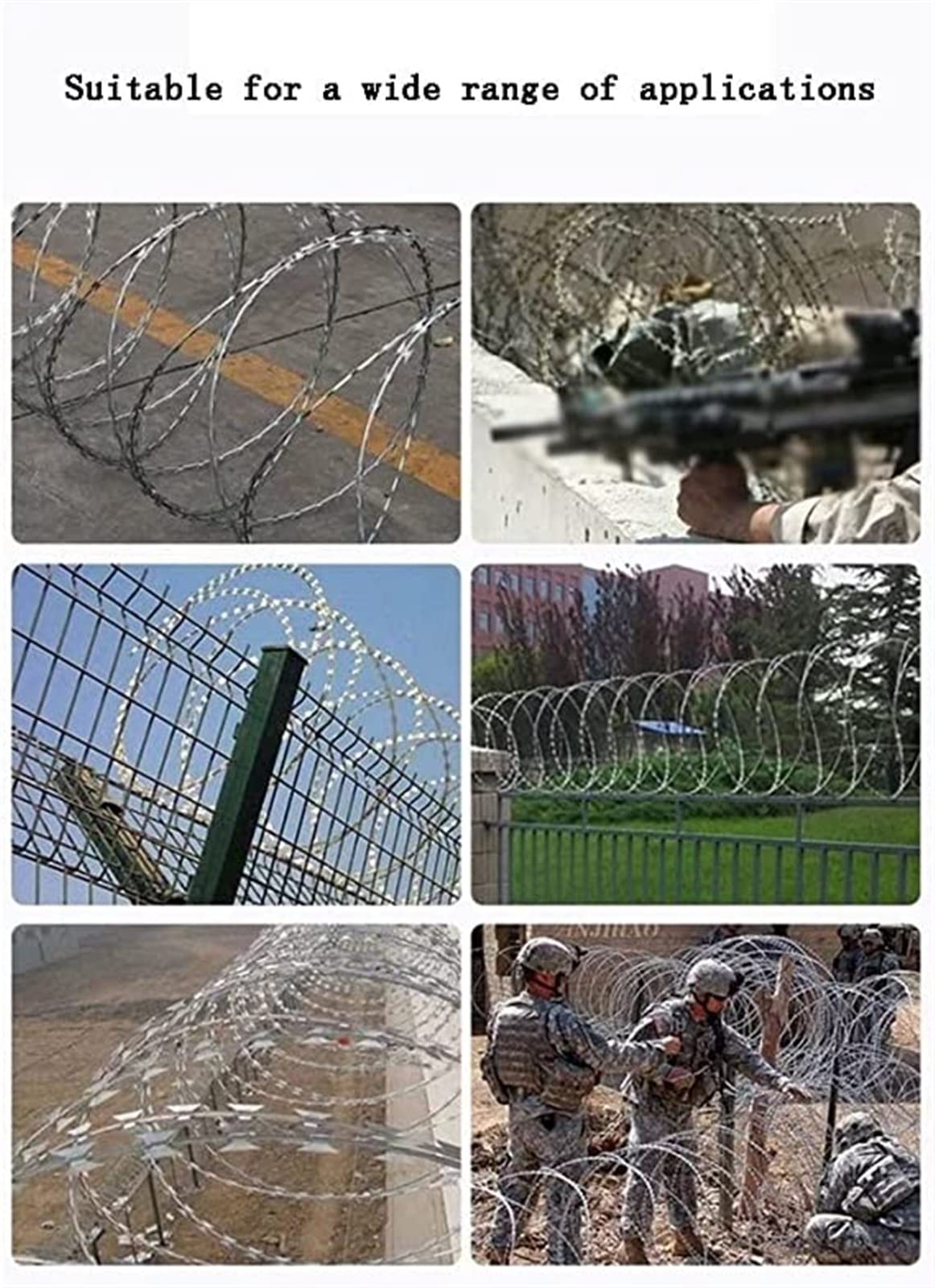 Rollo de Alambre de Seguridad Tipo Concertina, Clip de Acero galvanizado helicoidal galvanizado helicoidal de la Cerca del jardín del Alambre de púas de la Cinta, Concertina del ped