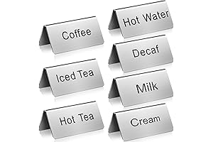 7 Pcs Premium Buffet Signs for Coffee, Tea, & Beverages - Perfect...