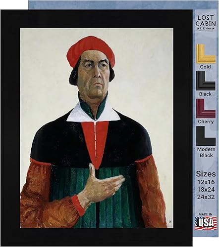 Miniatura 10 de Deportistas de cabaña perdida por Kazimir Malevich  Impresión enmarañada en marco plano negro  Reproducción de pintura de obras de arte finas