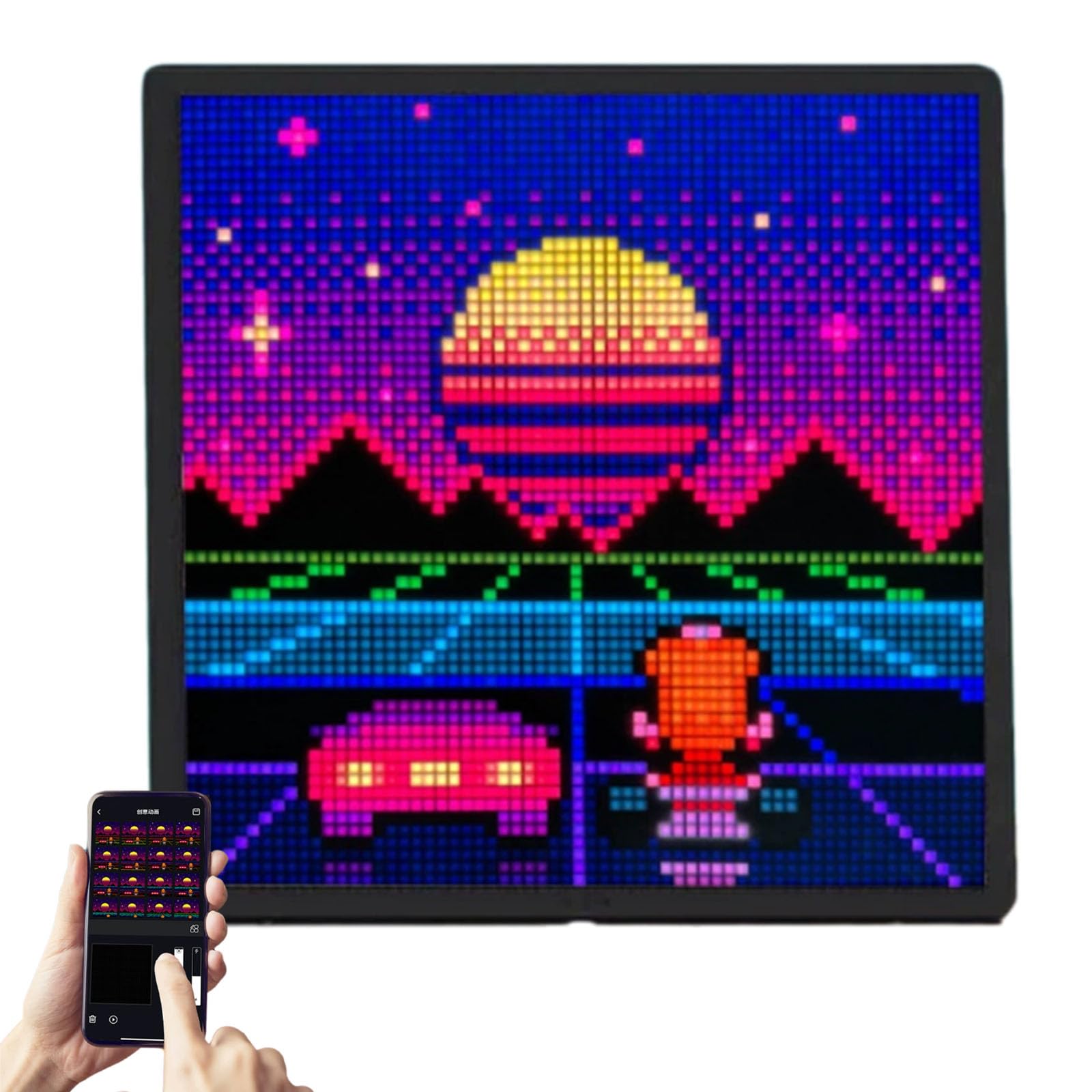 Panneau d'affichage LED programmable 64x64 RVB avec contrôle par application intelligente
