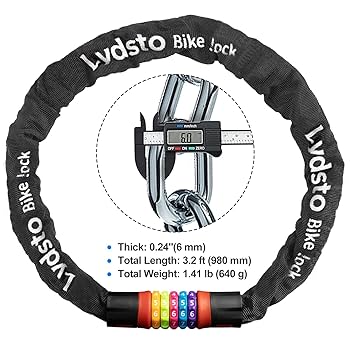 Lydsto チェーンロック 自転車ロック 盗難防止5桁ダイヤル錠 Amazon.co.jp: Lydsto チェーンロック 自転車ロック バイク