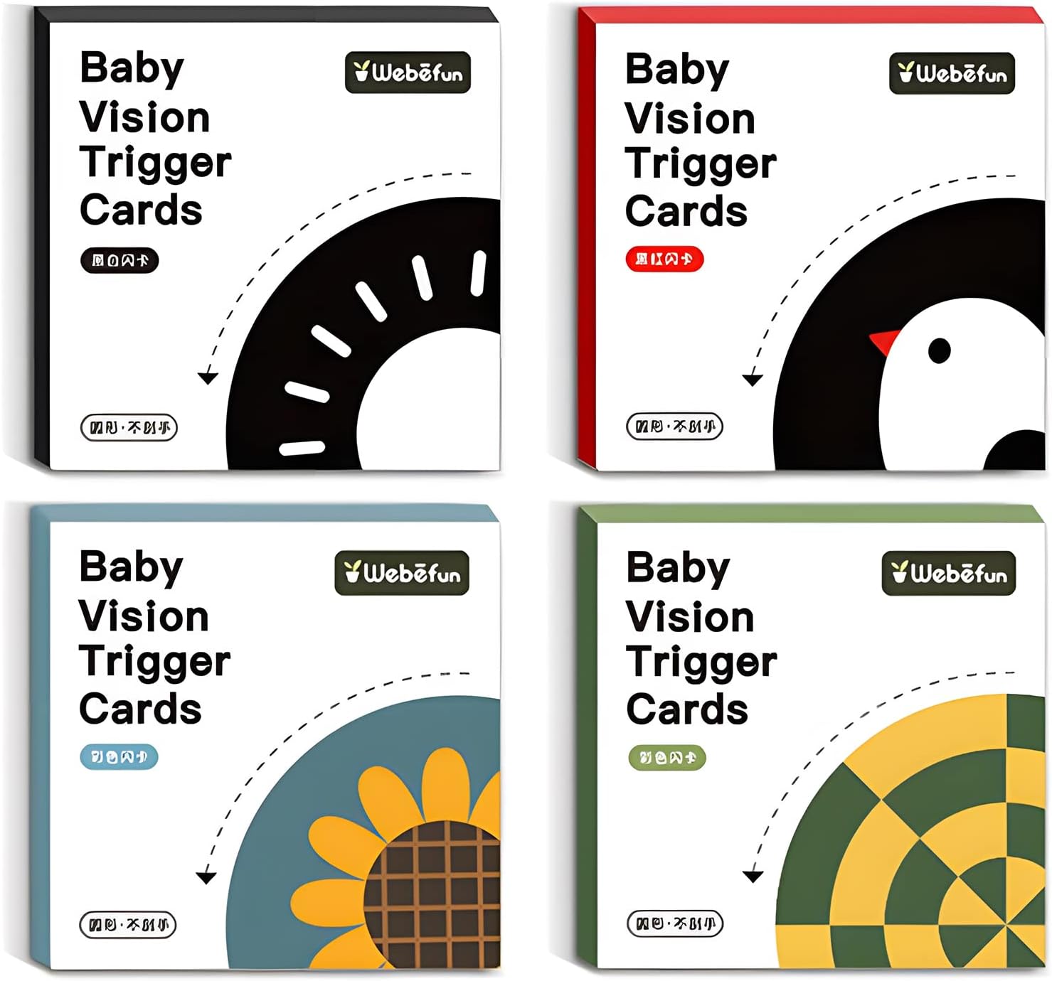 High Contrast Baby Flashcard, GROIC Black White Red Colorful Visual Cards, 18 PCs 36 Patterns Visual Stimulation Learning Activity Card, Newborn Infants Educational Toys Gift for 3 6 12 36 Months