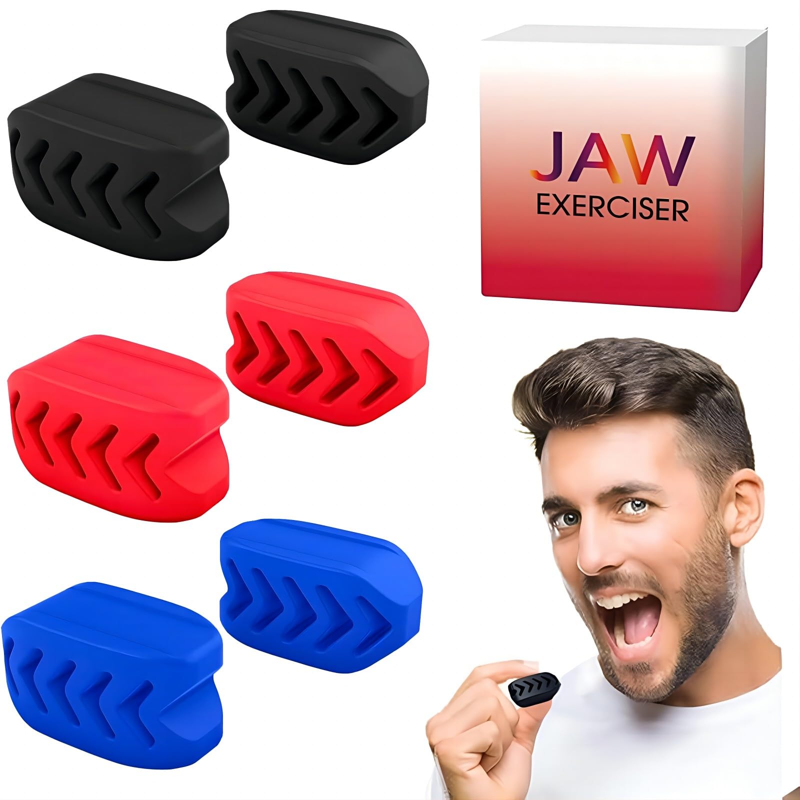 Jawline Exerciser for Men & Women, 3 Resistance Level Set 6 pcs Silicone Jawline Exerciser Tablets, Powerful Trainer for Multi-Level Users, Jaw Trainer Strengthener, Jawline Shaper (B0CXPG42B7) Amazon Price History, Amazon Price Tracker