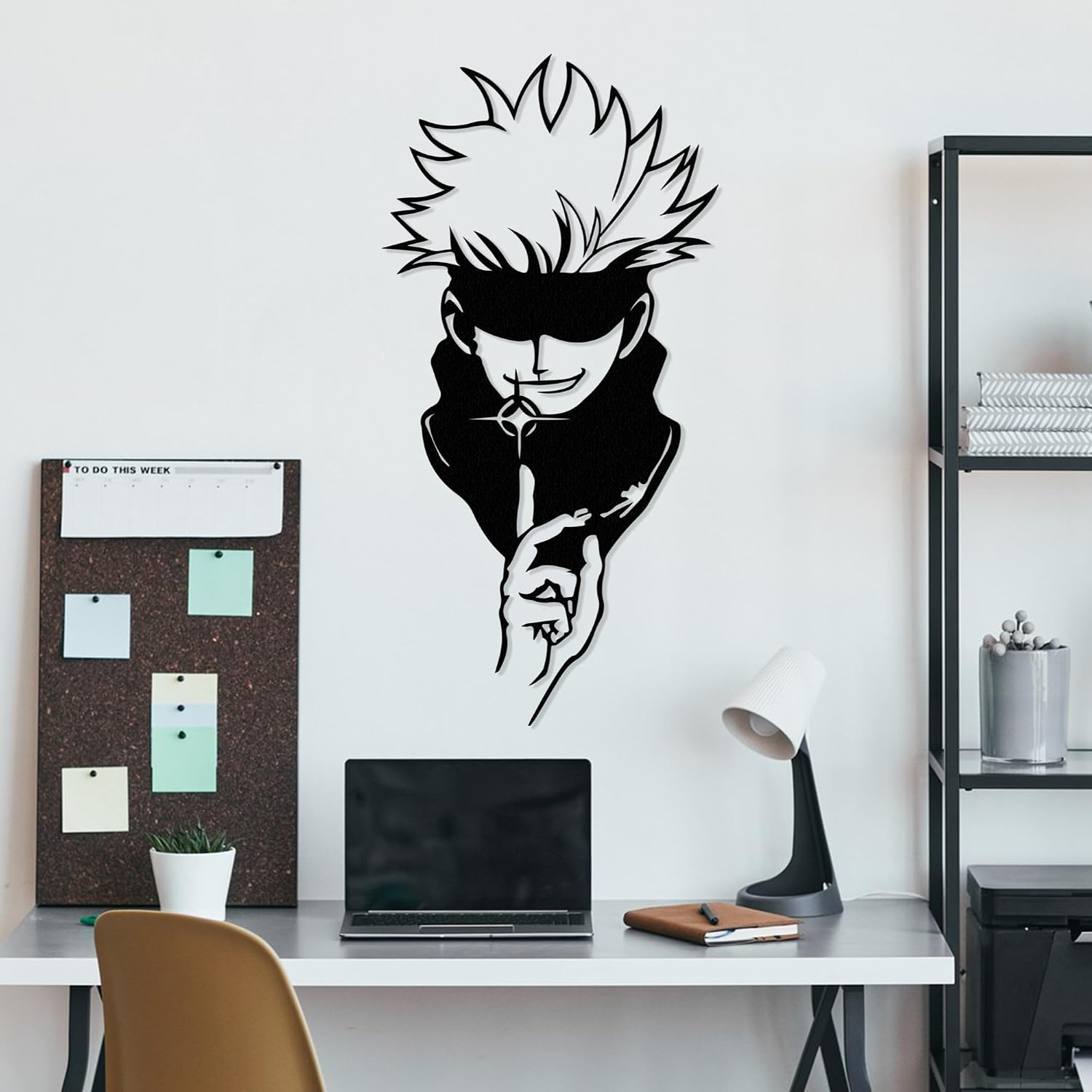 Wita Home Anime Metal Wall Art, Multiple Anime-Inspired Designs Available, Modern Room Decor, Unique Wall Sculpture Gift for Otaku, Gamers, Collectors & Fans(Satoru Gojo, M)