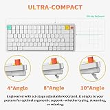 nuphy Clavier mécanique Air75 V3, Clavier 75% à Profil Bas avec molette, Clavier Gaming Hot Swap Compatible Bluetooth/2,4 GHz/USB-C, Disposition FR -AZERTY (White/Red Nano) - 4