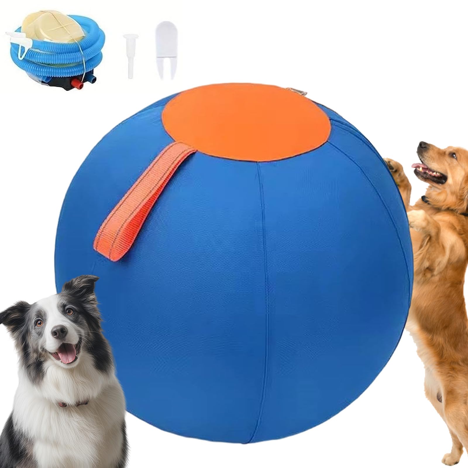 Knubbuf Navea Giant Ball, Giant Herding Ball for Dogs, Durable Inflatable Outdoor Exercise Toy for Border Collies and High-Energy Pets, Heavy Duty Push and Chase Ball (L)
