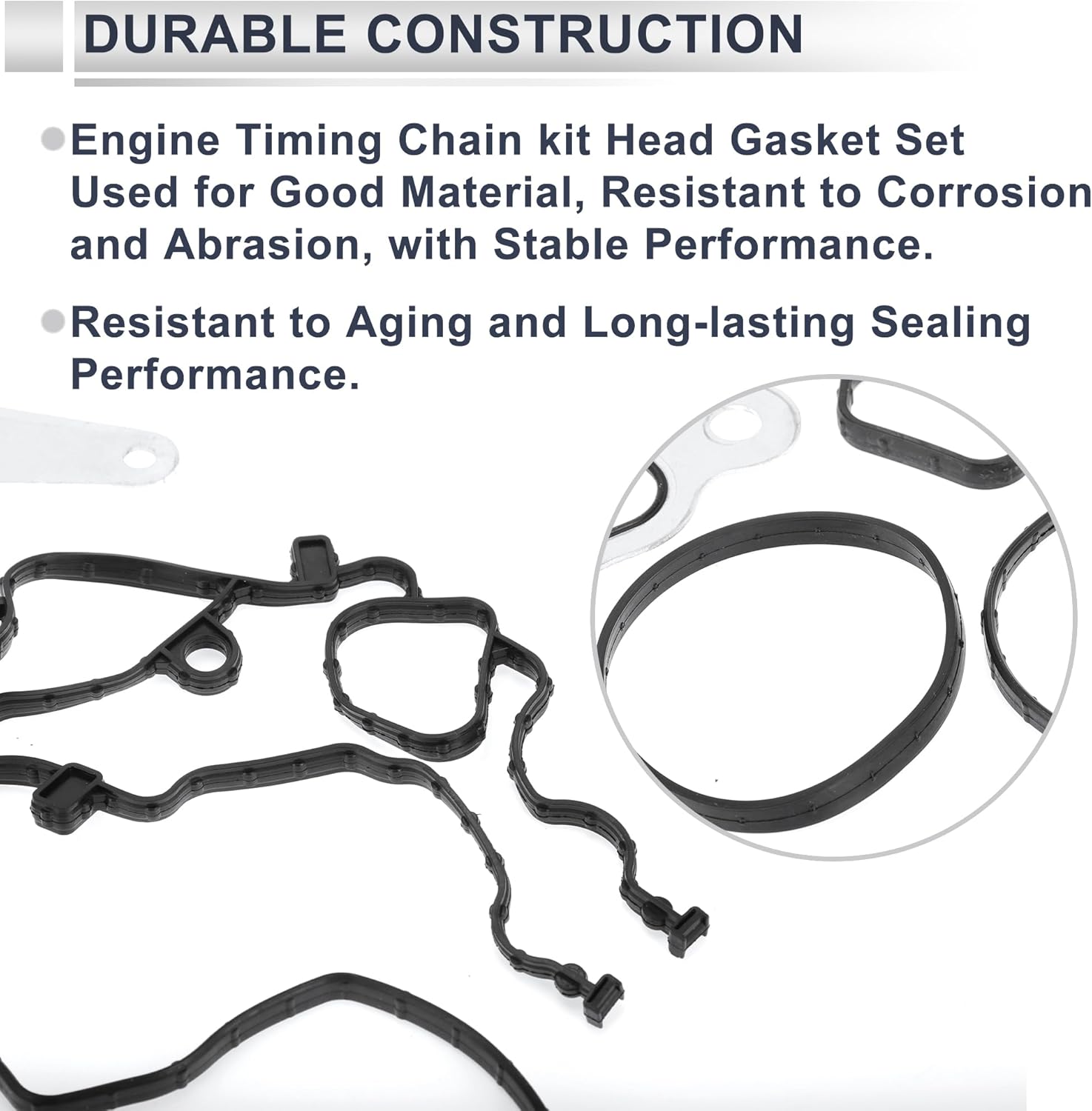 Engine Timing Cover Gasket Set TCS46162 for Jeep Wrangler 2012-2016 3.6L 3.2L Long-lasting Sealing Chain Case Cover Gasket Rubber,Metal 1 Set