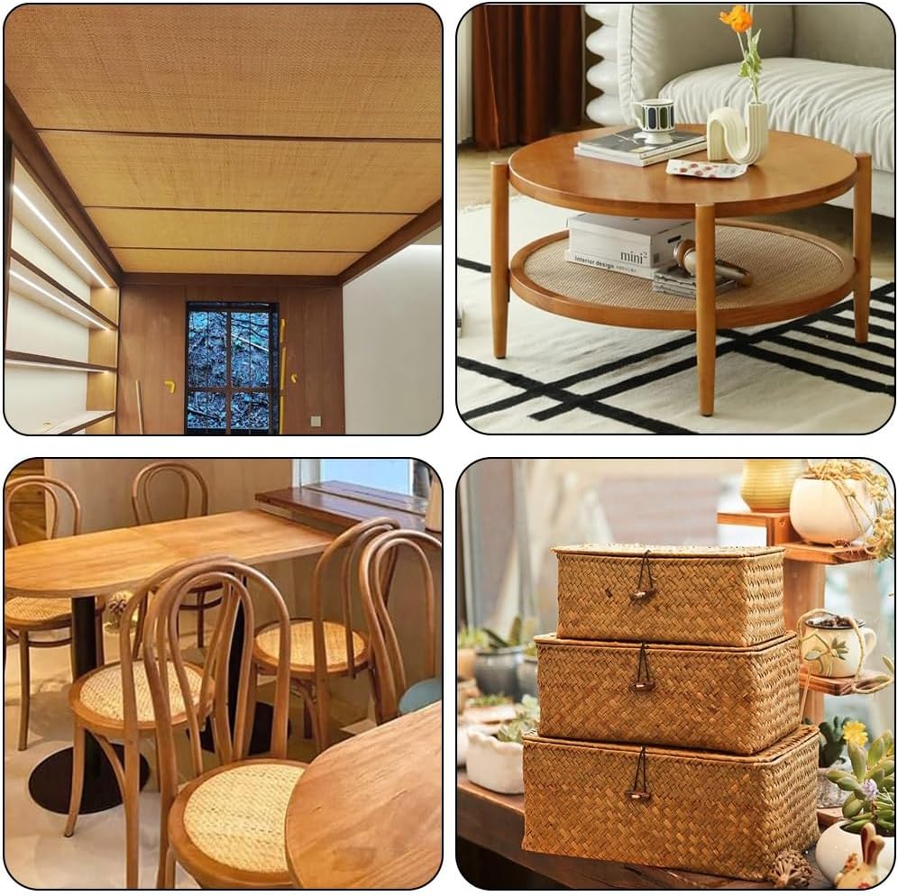 Natural Cane Webbing for Caning Projects Closed Weave Rattan Webbing V Shape Rattan Wicker Material for DIY Furniture Decor Caning Supplies for Chair Cabinet Ceiling Basket Repair(0.7x1m/27.6x39 in)