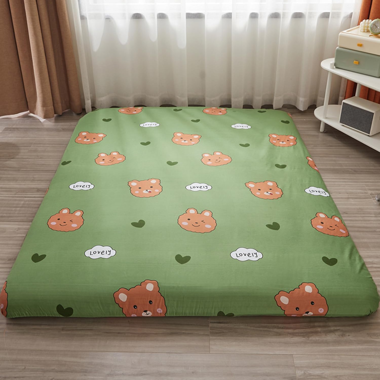 D,90x200cm, Futon Mattress Cover Twin Full Queen Size Dustproof Mattress Protector with Zipper Full Wrap Soft Roll Up Traditional Futon Cover Comfortable Bed Cover Washable