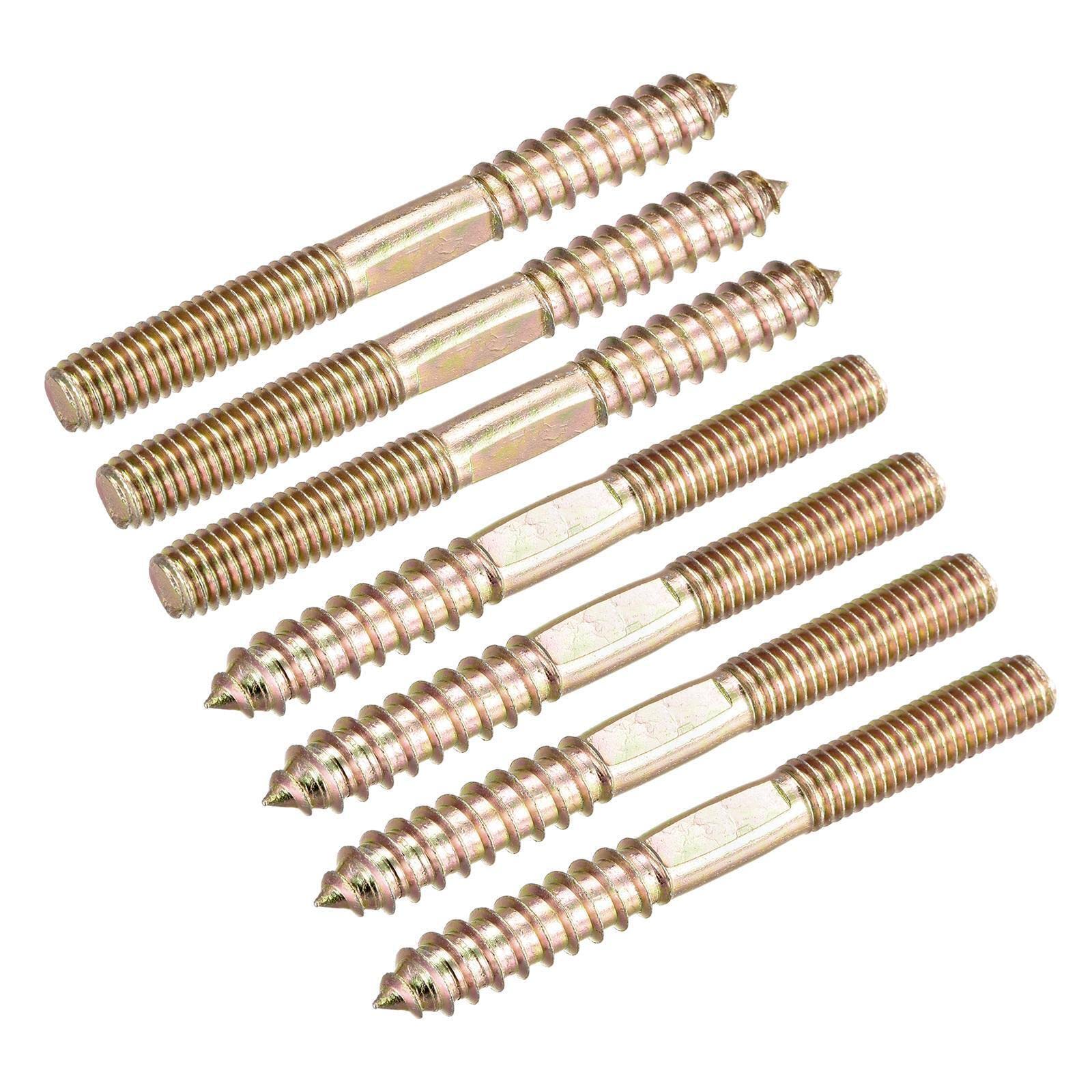 Tool Parts and Accessories M8x80mm Hanger Bolts 7pcs Double Head Thread Dowel Screws for Wood Furniture (#CN-140824-10593)