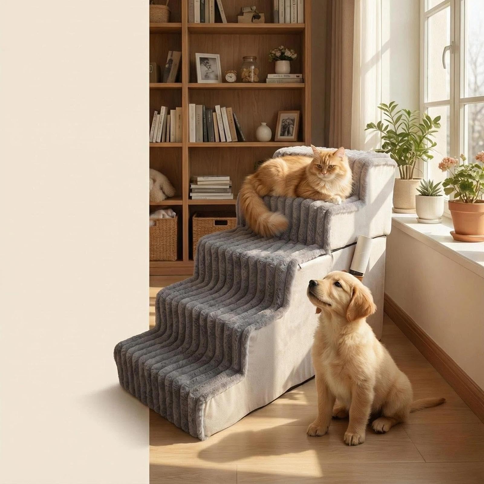 Escalón Canino Accesorio de Mascotas Desmontable Antideslizante y Lavable | Escaleras equilibradas de cama de perro Para Perros Mayores Cachorros Pequeños Gatos Balcón Terraza Sofá Apartamento