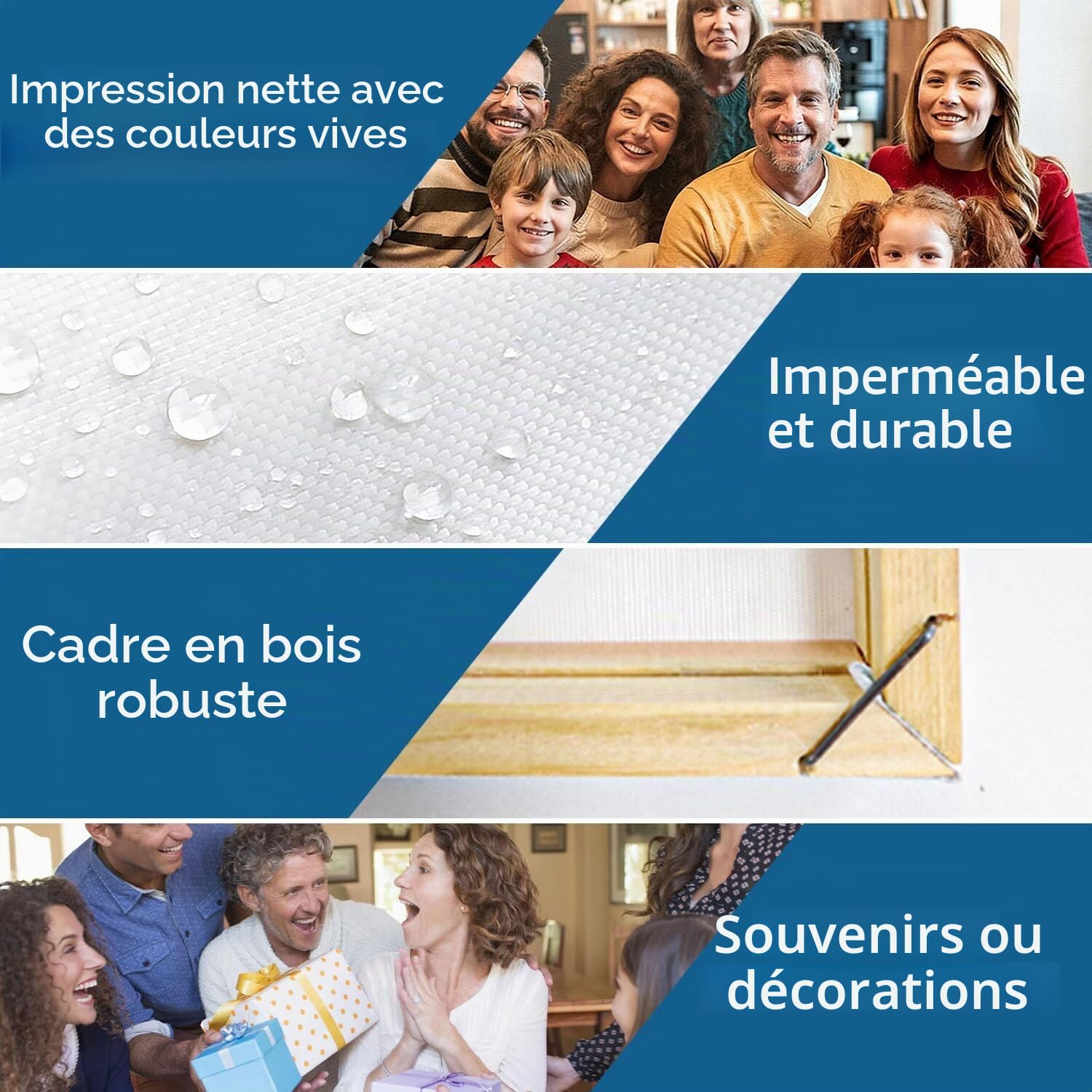 LANZOL Impression sur toile personnalisée 60 x 40 cm art mural décoration maison
