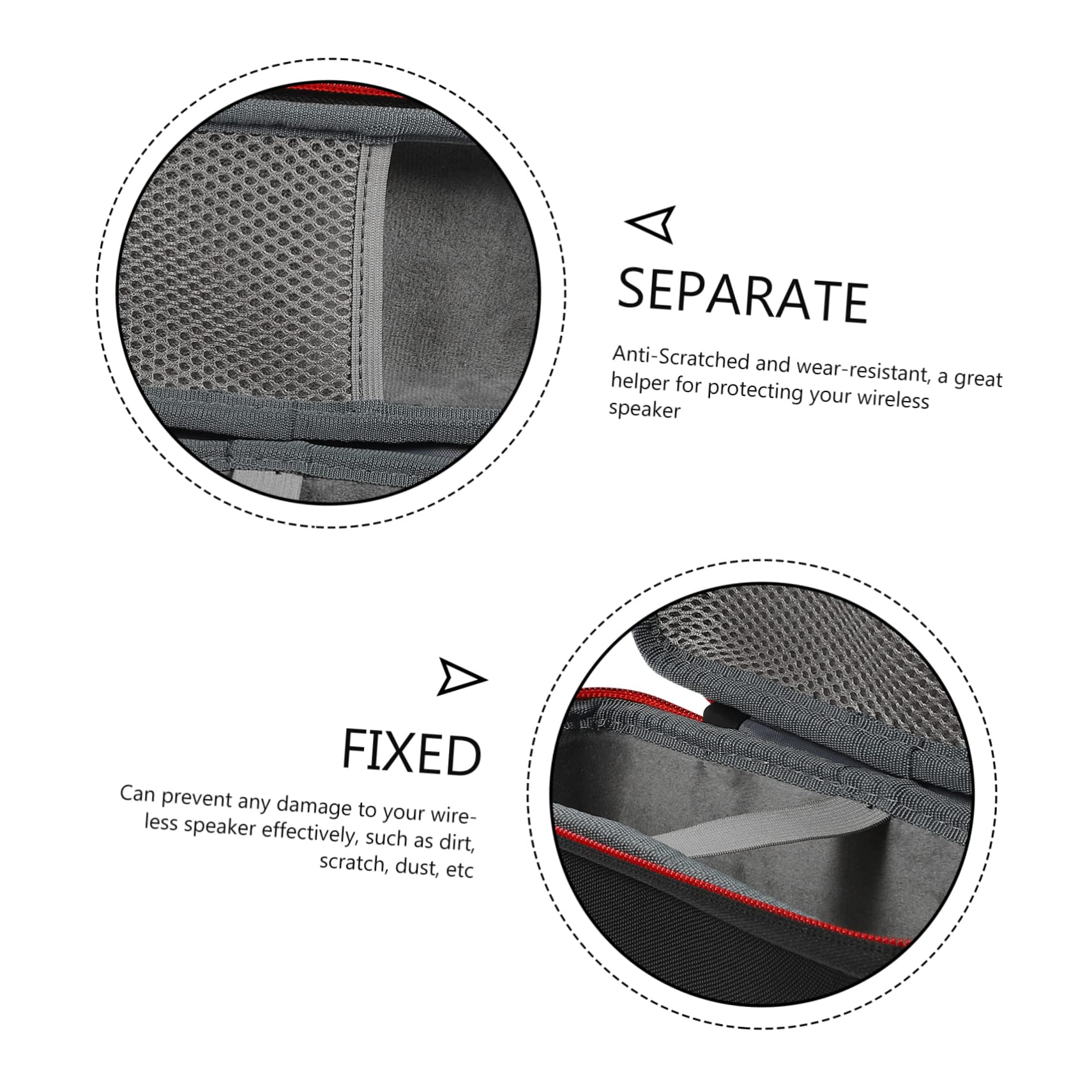 CAXUSD Portable Cordless Speaker Storage Case Impact Resistant Organizer for Electronics Lightweight Travel Box Convenient Zipper Design for Usb Cables Chargers Versatile Multi-function