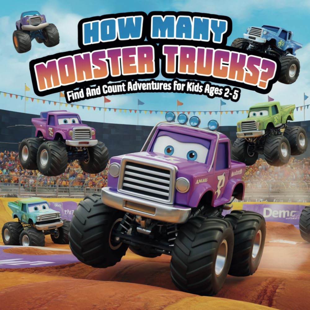 How Many Monster Trucks?: Find and Count Adventures for Kids Ages 2-5 (Counting Adventures for Curious Kids: A Find and Count Series for Ages 2-5)