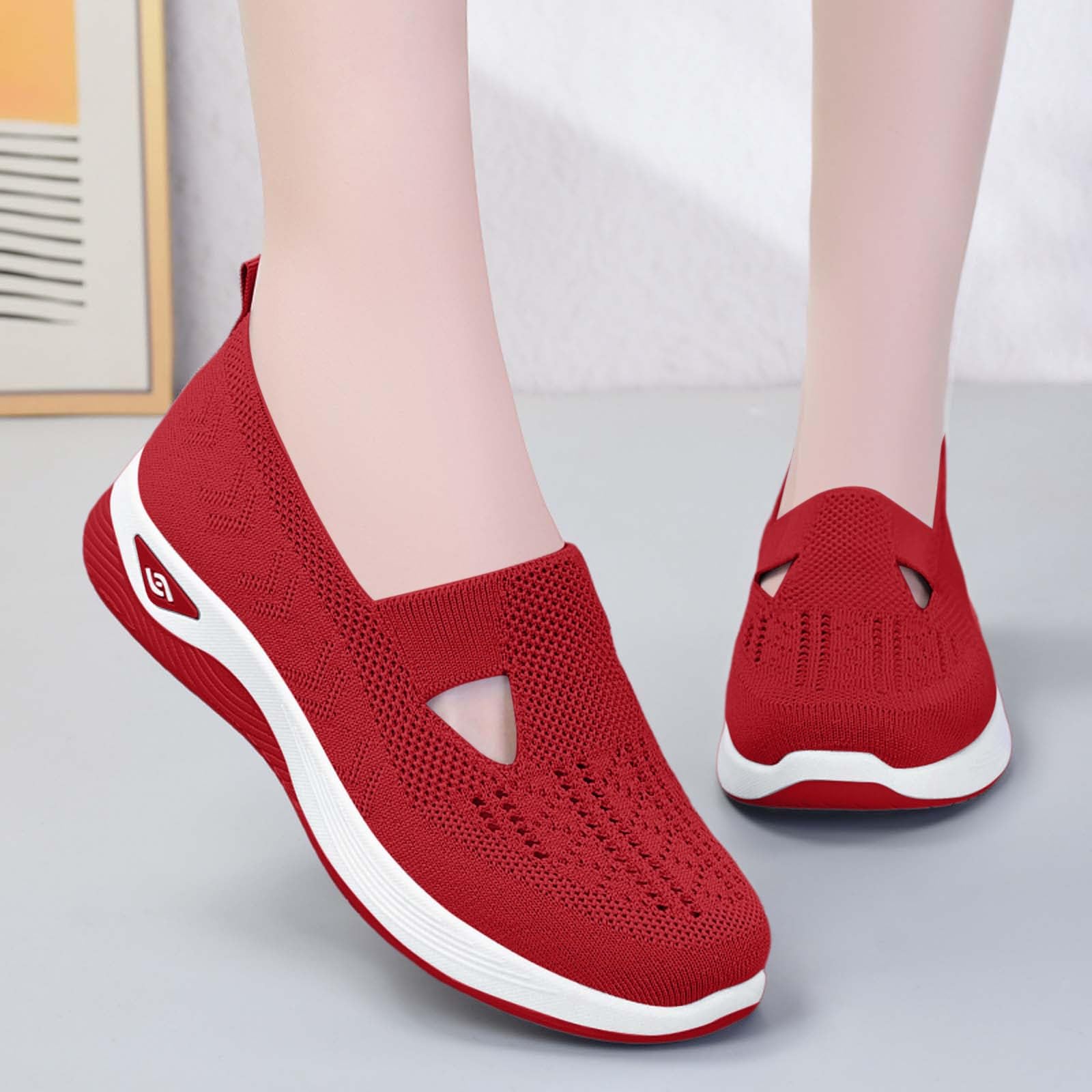 Générique Chaussure Orthopédique Femme, Chaussures avec Maille sans Lacets Antidérapantes, 35-43