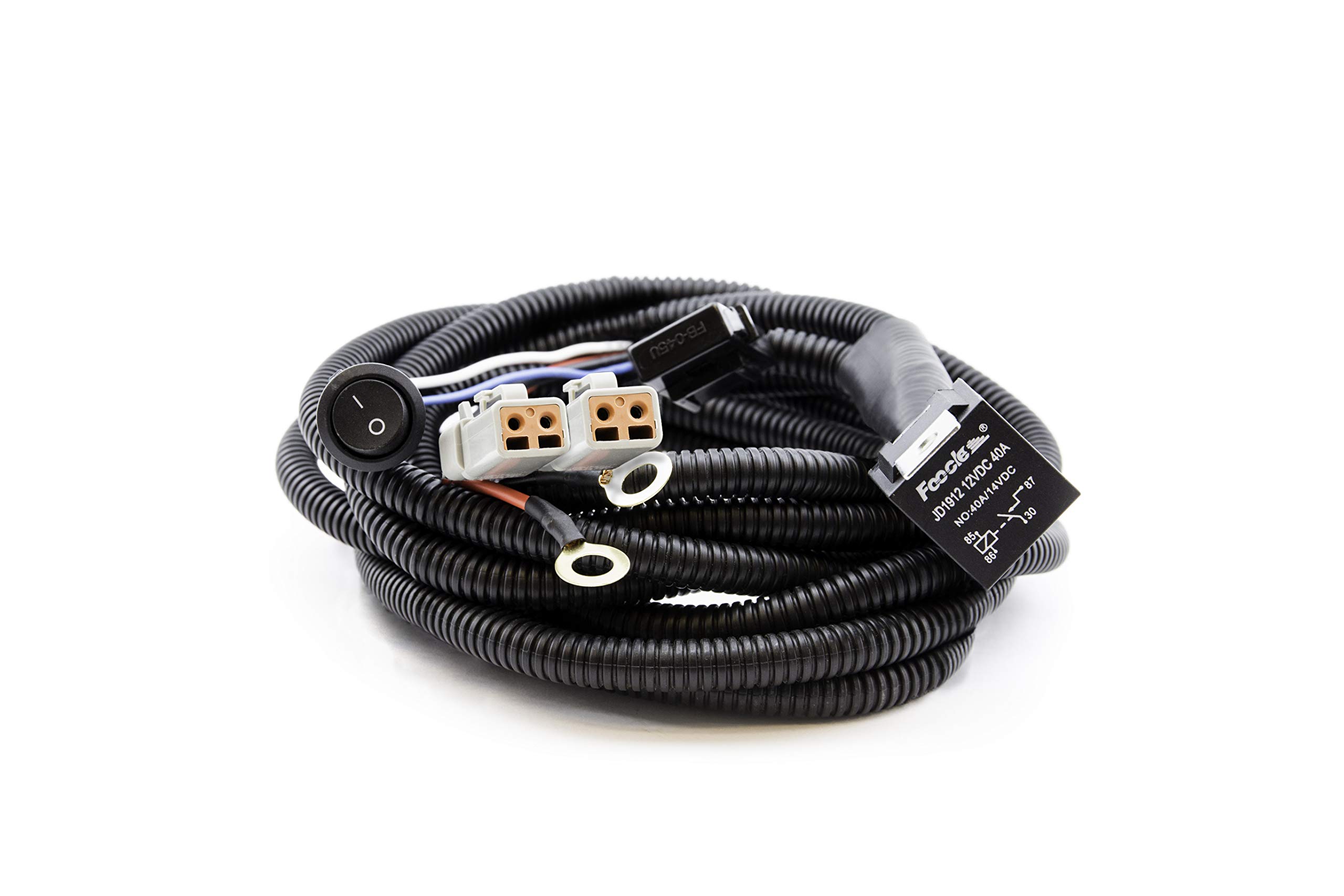 SYLVANIA - LED Light Bar Wiring Harness Kit - Weatherproof Deutsch Connectors, 12V On Off Switch Power Relay Blade Fuse Off Road Lights LED Work Light, Spot Flood Combo, 2 Lightbars (1PC)