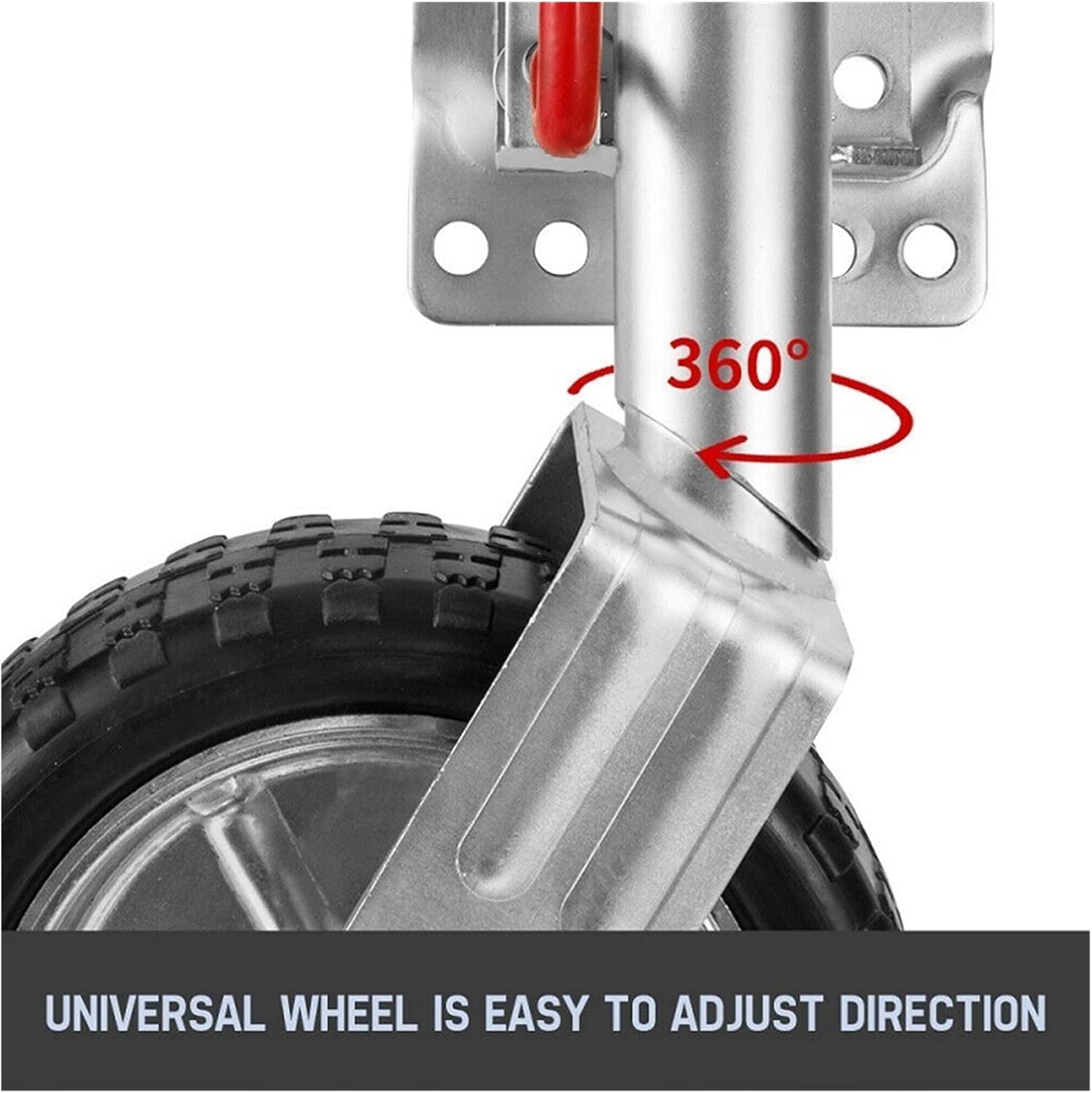 Trailer Jack, Jockey Wheel Swing Up Solid Rubber Wheel 1000Kg Caravan RV Boat Trailer Jack Parts,Corrosion-Resistant