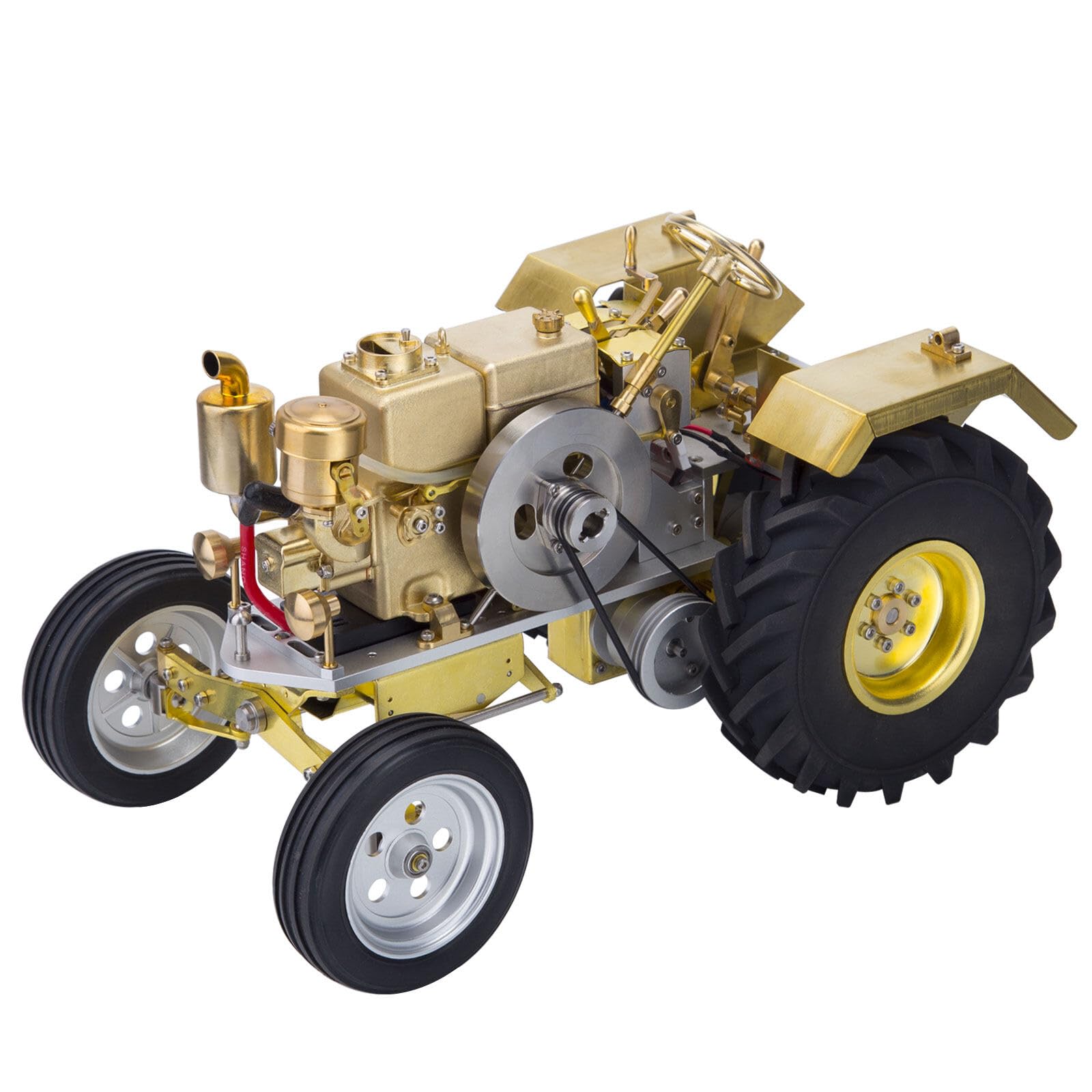 Mini retrò orizzontale raffreddato ad acqua monocilindrico motore a benzina modello trattore agricolo meccanico modello di veicolo, giocattoli creativi per adulti (T26)