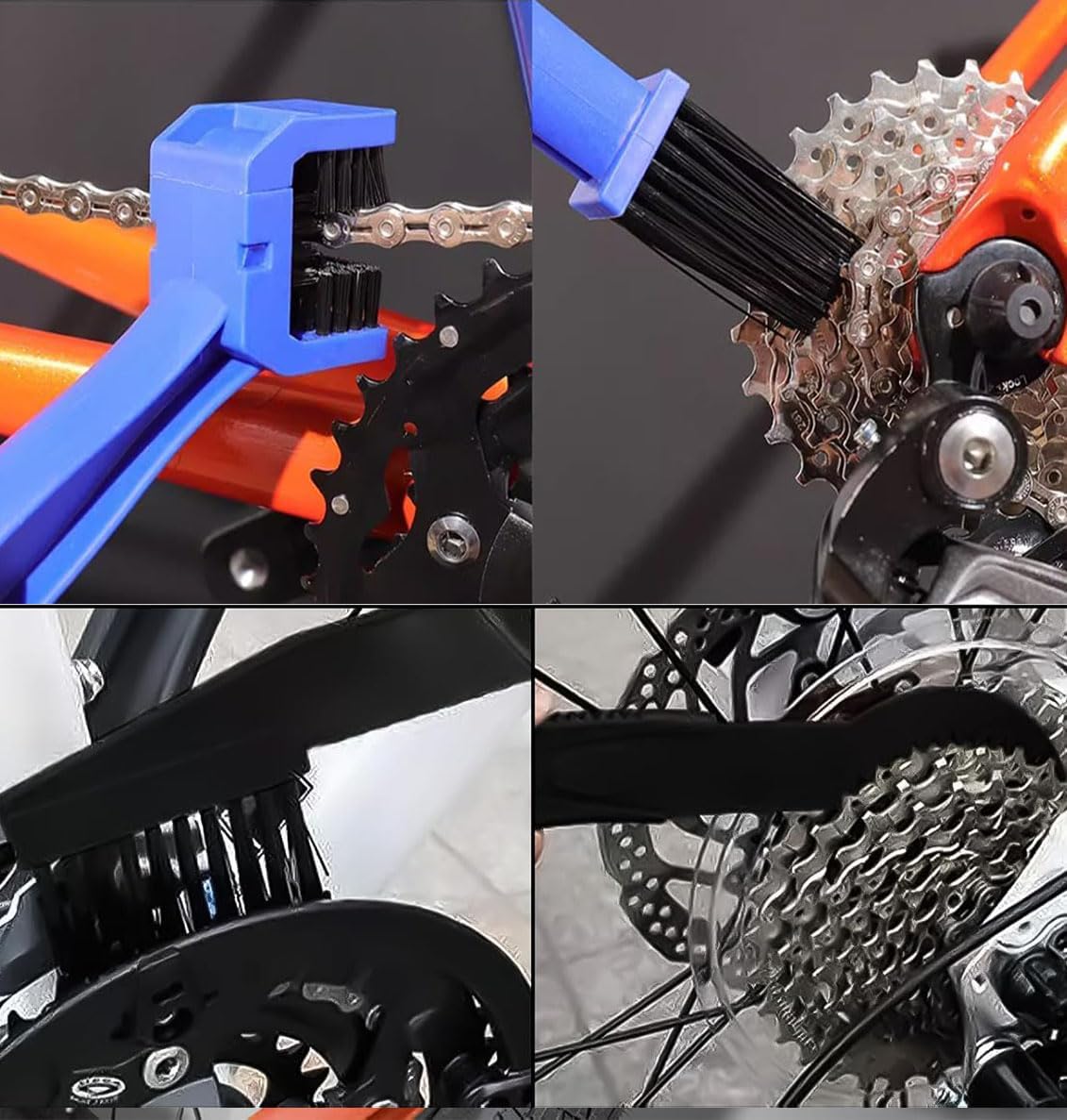 5PCS Bike or Motorcycle Chain Washer, Cleaning Brush Bicycle Chain Cleaning Tool Set,Bike Chain Crankset Brush,Motorcycle Washer Cleaner Brush Tools