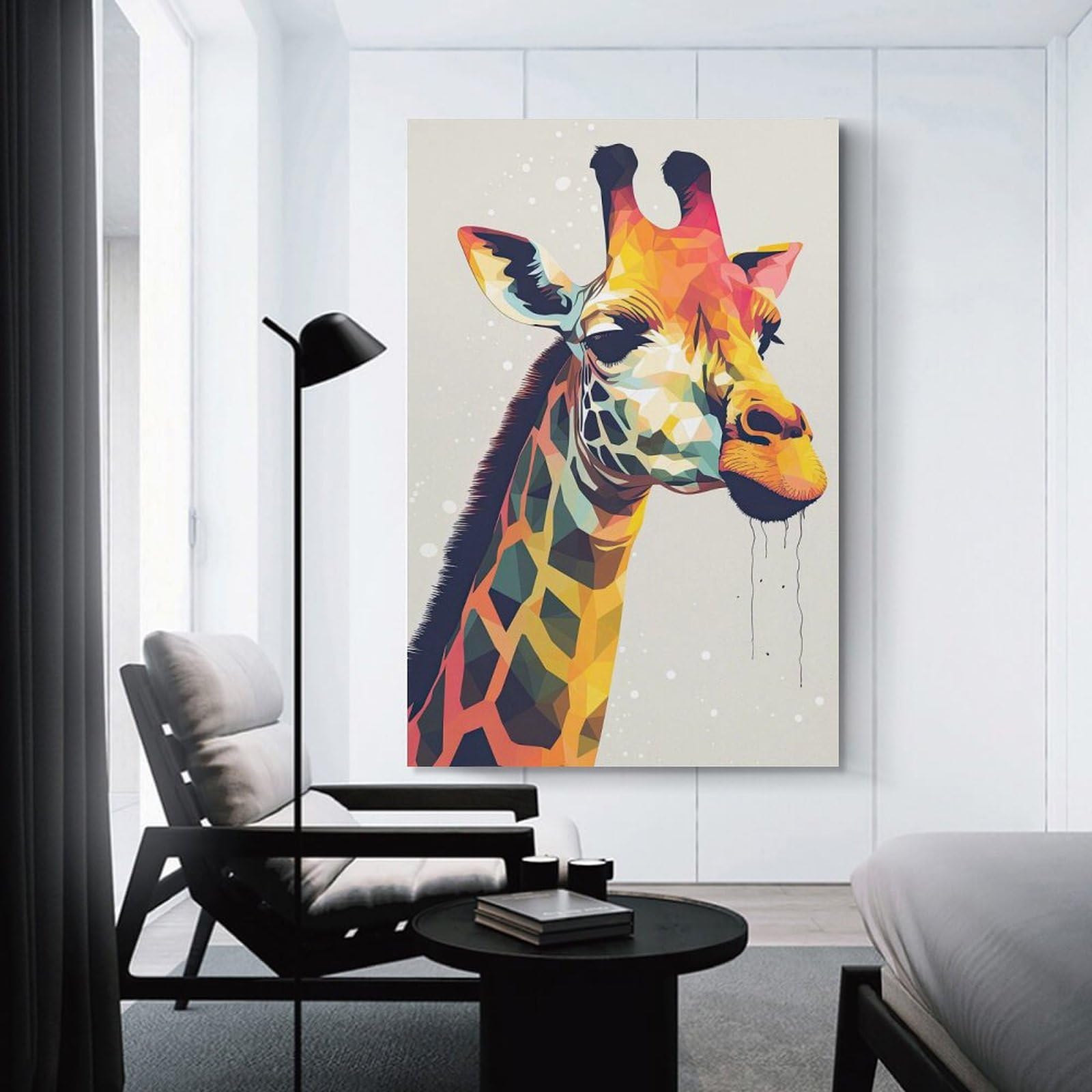 Junmoney Vector Giraffe Canvas Wall Picture, 20x30inch(50x75cm), for Home, Office, Studio Or Guest Room, A Flexible Wall Accent for Shared Spaces