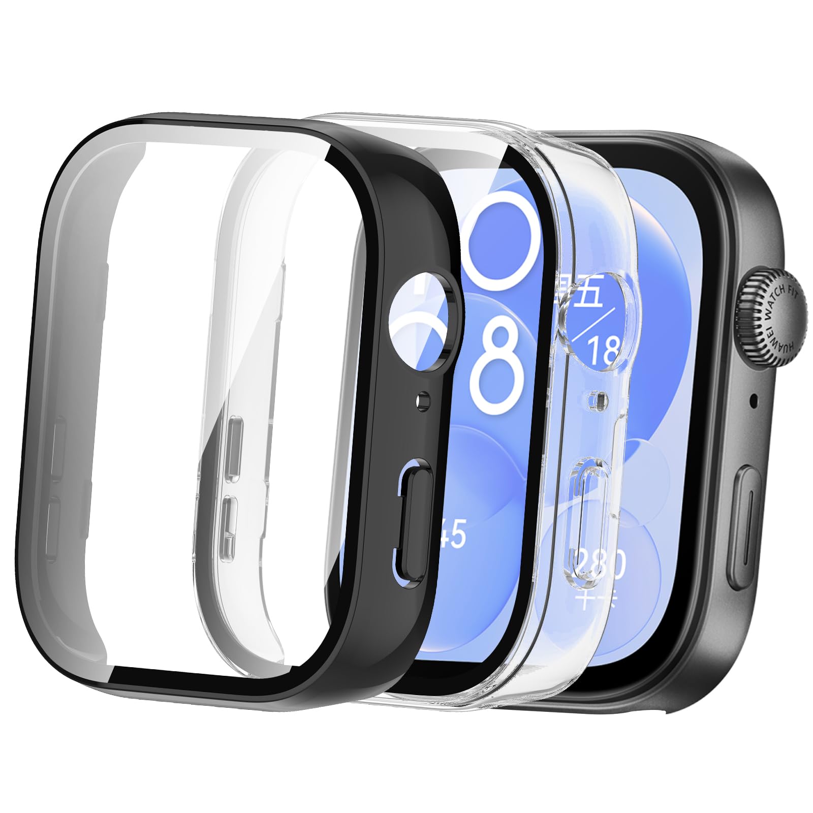 Amazon | 【2枚セッ】For HUAWEI WATCH FIT3 ケース フィルム+PC 