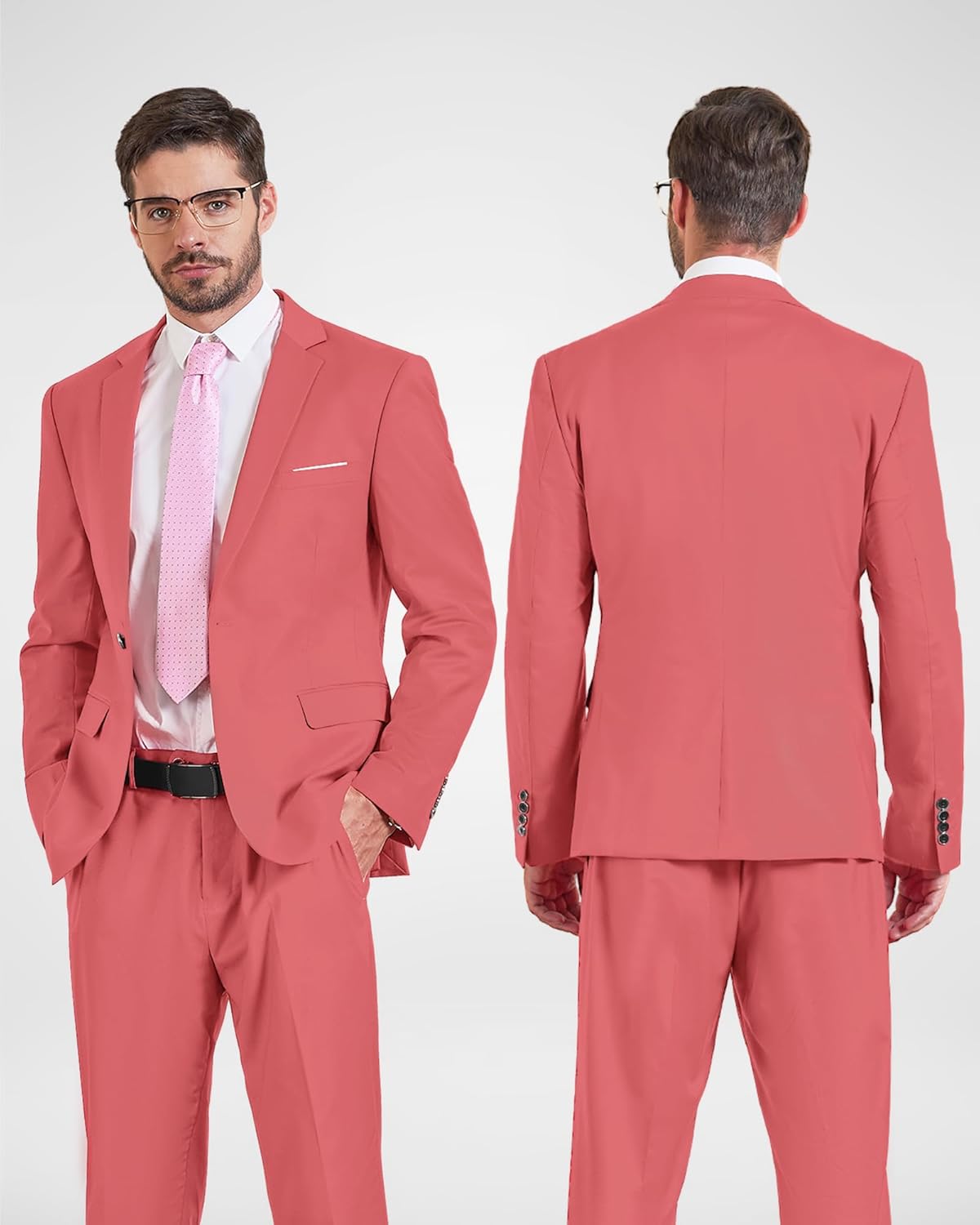 YND Men's Suit Jacket One Button Slim Fit Solid Coat Casual Blazer - Image 2