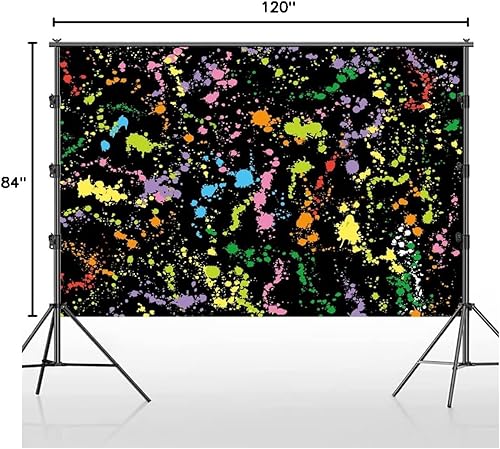 Miniatura 6 de Fondo de pintura colorida para salpicaduras, estilo graffiti abstracto, fondo de fotografía, neón brillante, hip hop, disco retro de los años 80 y