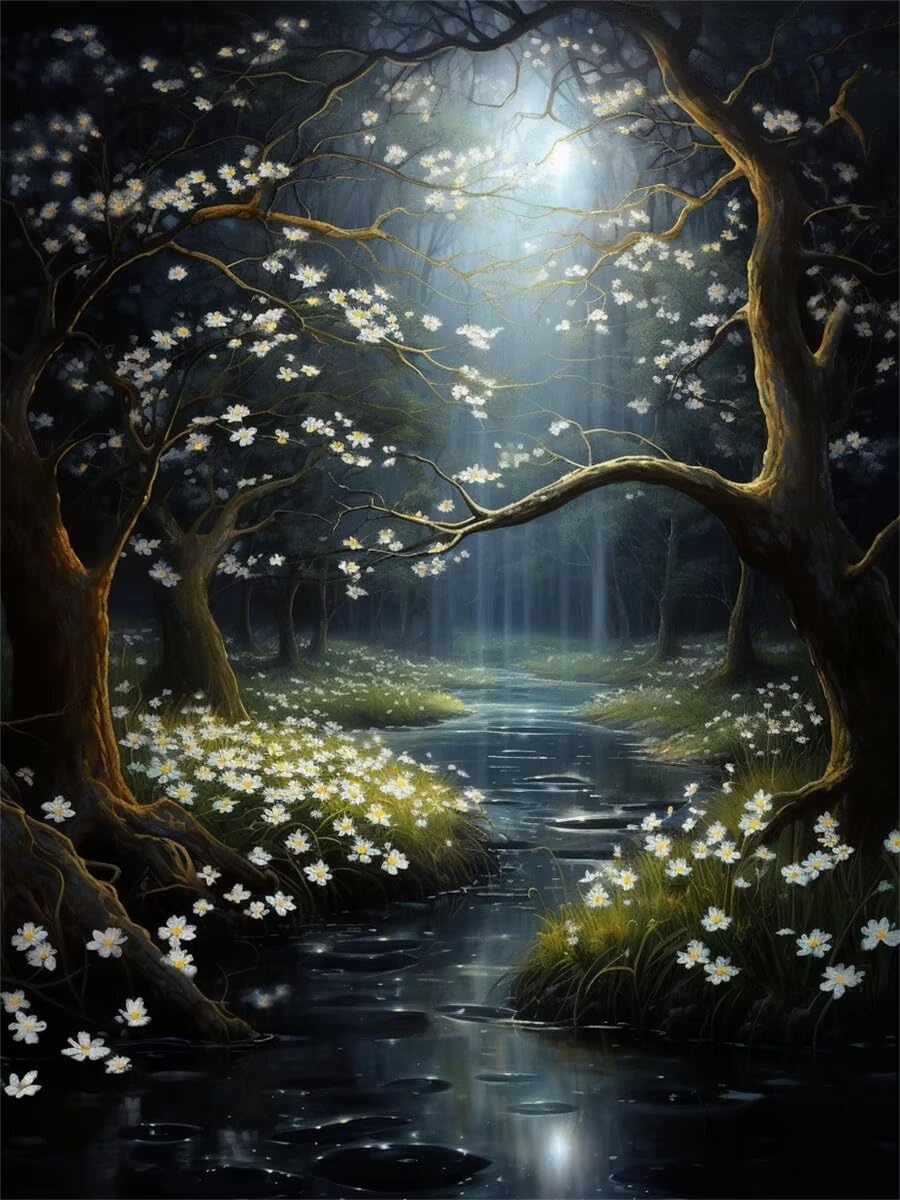 Kit Diamond Painting paysage pour décorer votre salon avec un grand tableau 5D