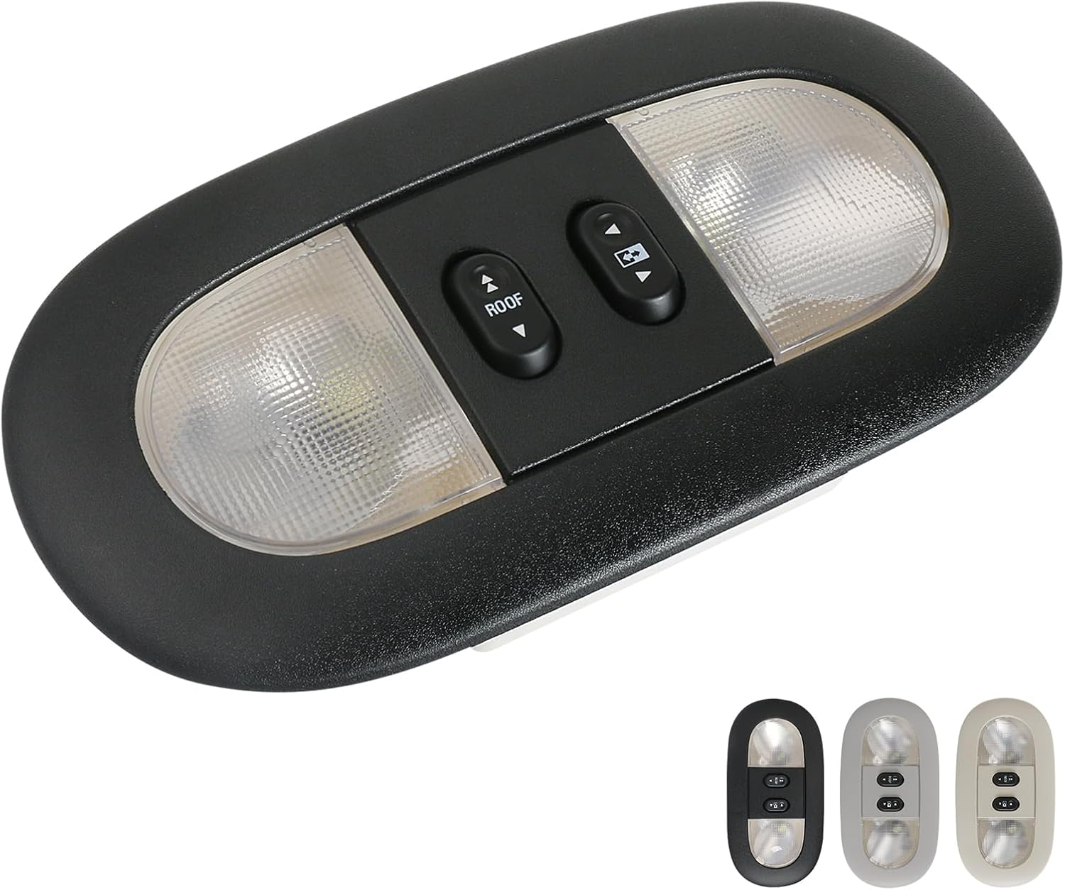 Overhead Console LED Dome Map Light Lamp,Fits Ford F250 F350 450 550 Super Duty Replaces 8C3Z-25519A70-AA 8C3Z25519A70AA Interior Cab Lights with Sunroof Switch (Tan)