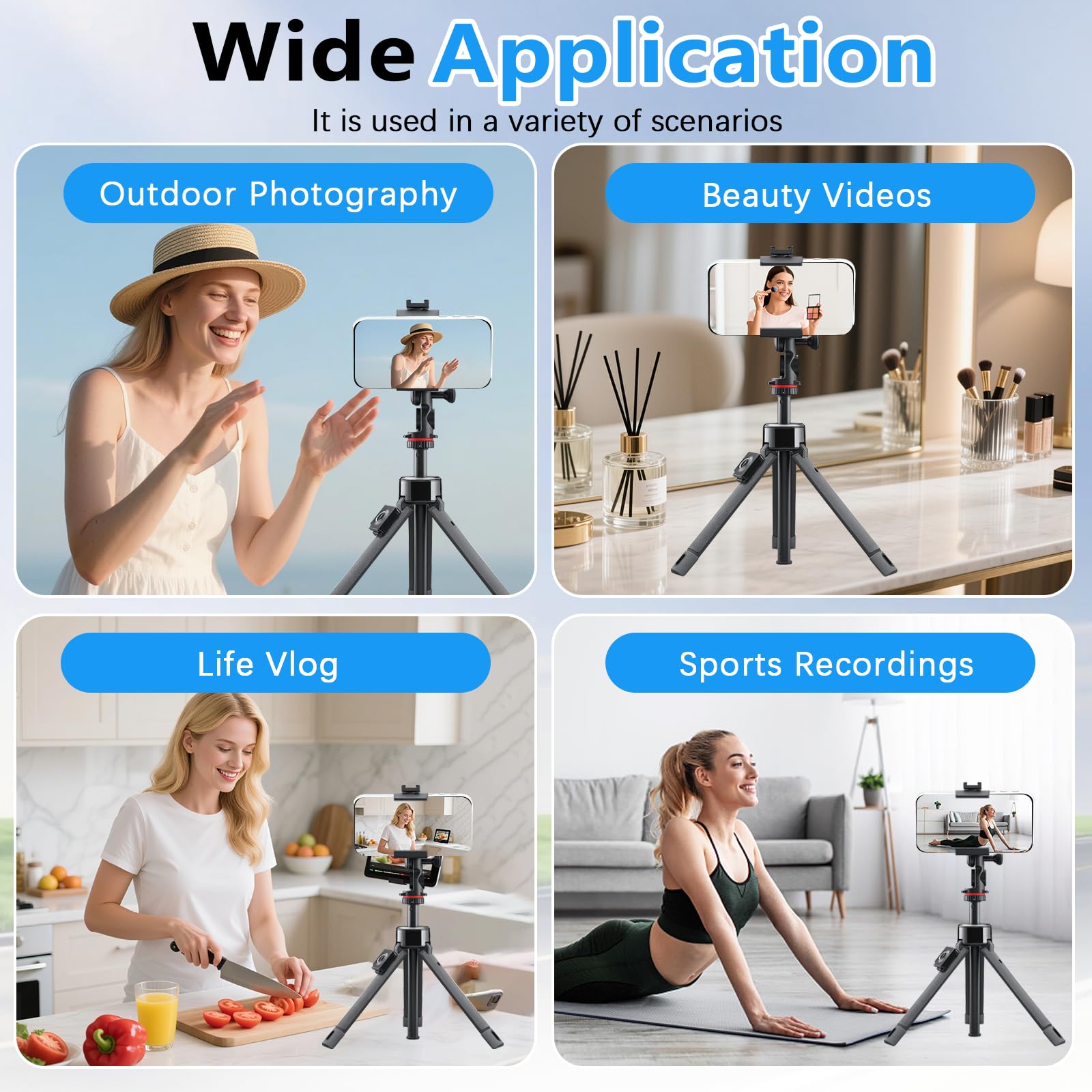 Monitor para Selfies para iPhone Android, Pantalla Inalámbrica para la Cámara Trasera del Smartphone con Control Remoto Accesorios Phone para Vlog TIK-Tok You-Tube Live-Stream