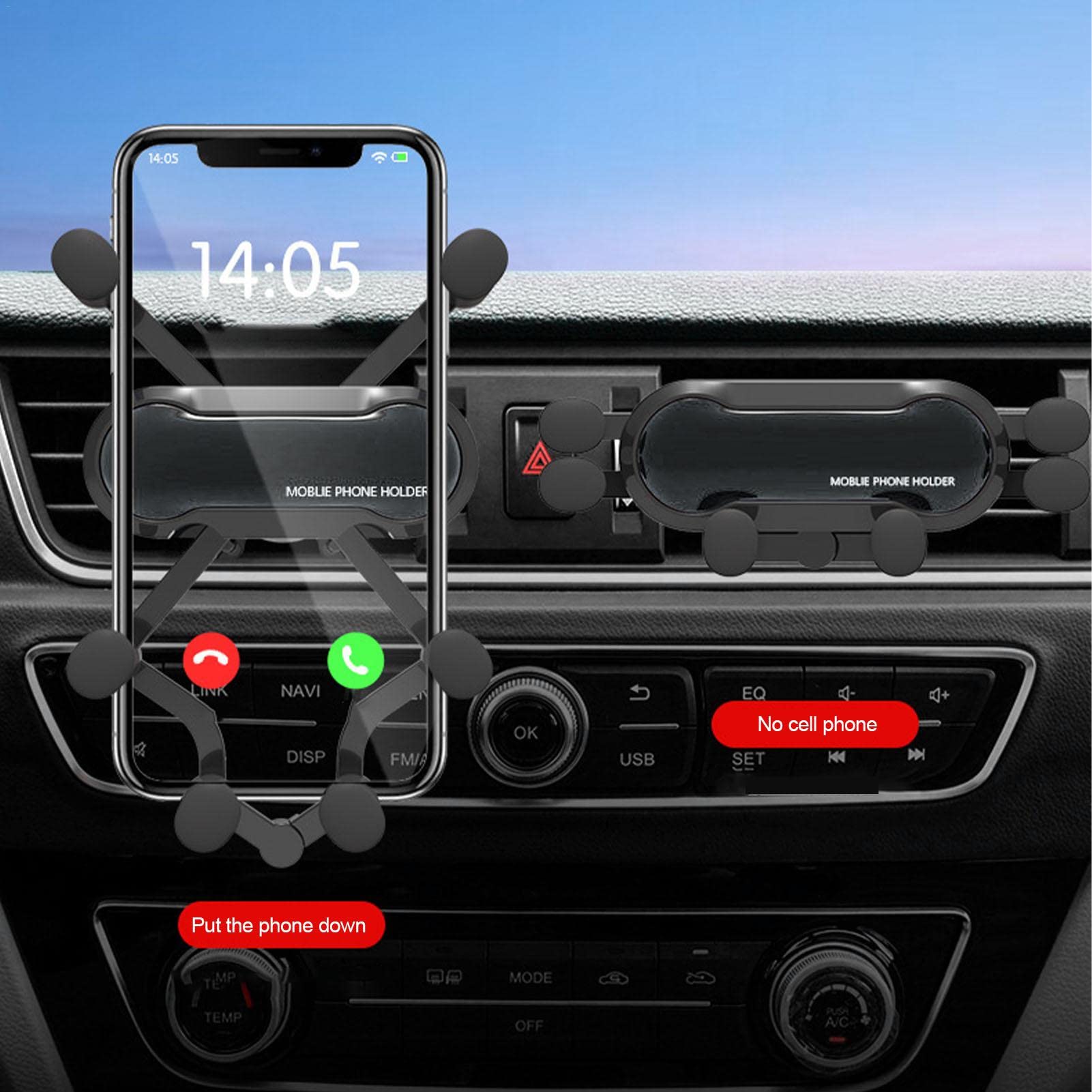 10 pezzi Supporto per telefono da auto - Supporto per telefono da auto - Clip per bocchetta 'aria Supporto per smartphone da auto, stabile a sei ganasce di bloccaggio a 360° | auto - Clip per bocchetta 'aria Supporto per smartphone da auto, stabile a gana
