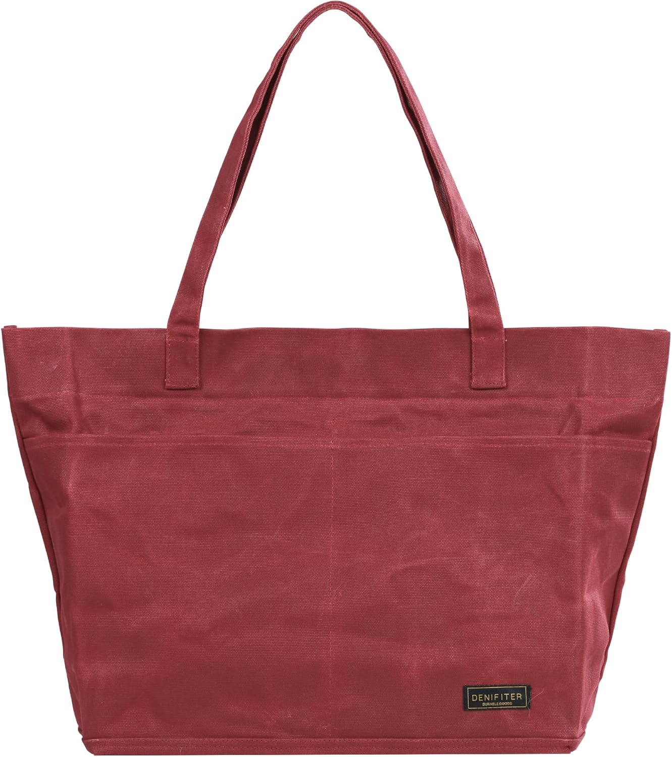 Heavy-Duty 16 oz. Waxed Canvas Zipper Tool Bag with Pockets and Carry Handle - Suitable for Groceries and General