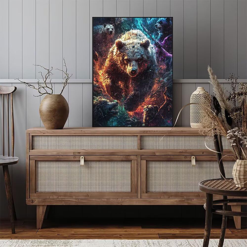 Puzzle 4000 Pezzi, Orso Feroce 3D Puzzle per Adulti Impegnativo, Educa Puzzles Artistico, Divertente E Stimolante Puzzles Decorativo per La Famiglia, Regalo e Decorazione Pareti DX0YL6-976