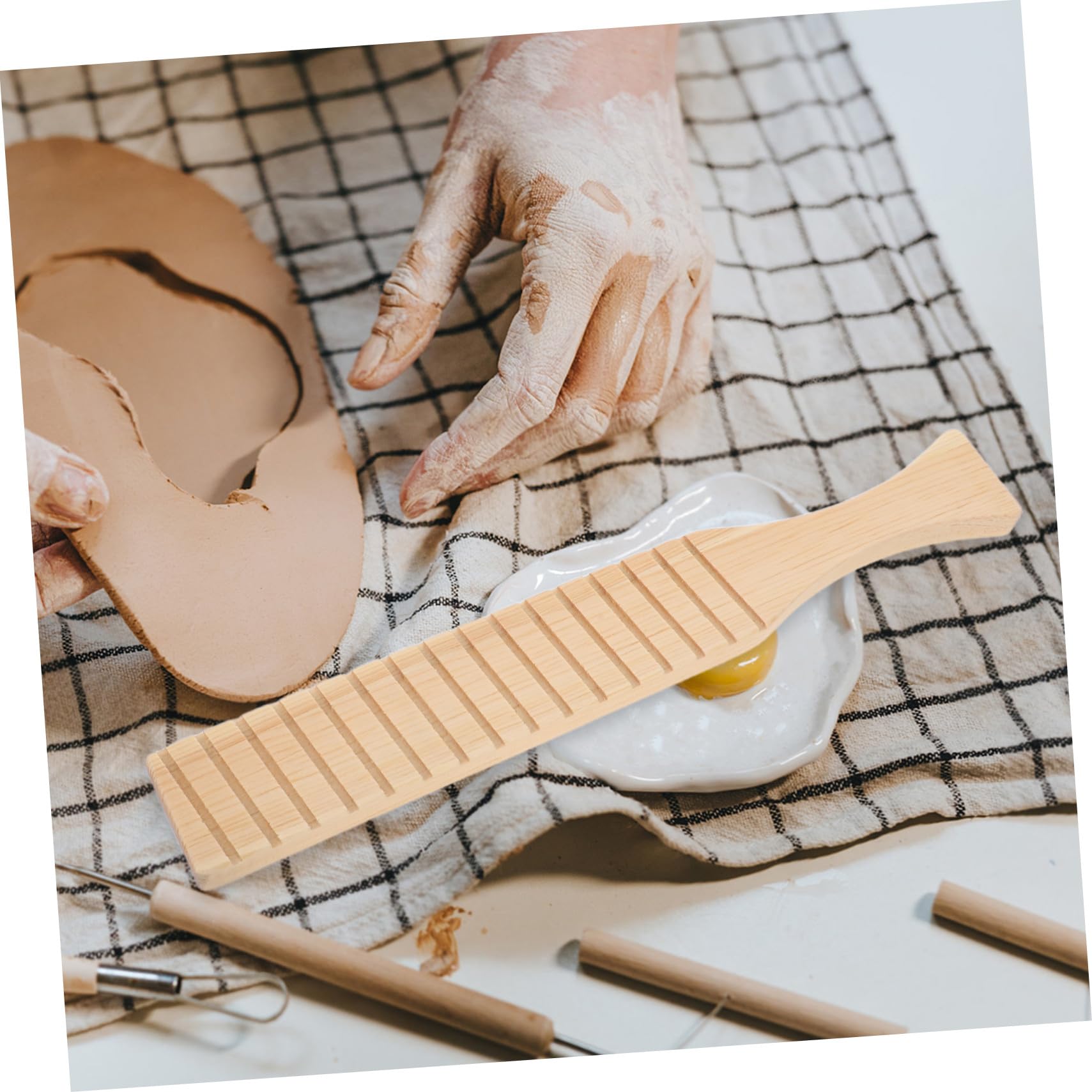 SOLUSTRE 3 Piezas Losa de Arcilla de Cerámica para Proyectos de Arte Herramienta Profesional para Modelar Madera Paleta de Madera para Arcilla Herramienta para Esculpir Almohadilla