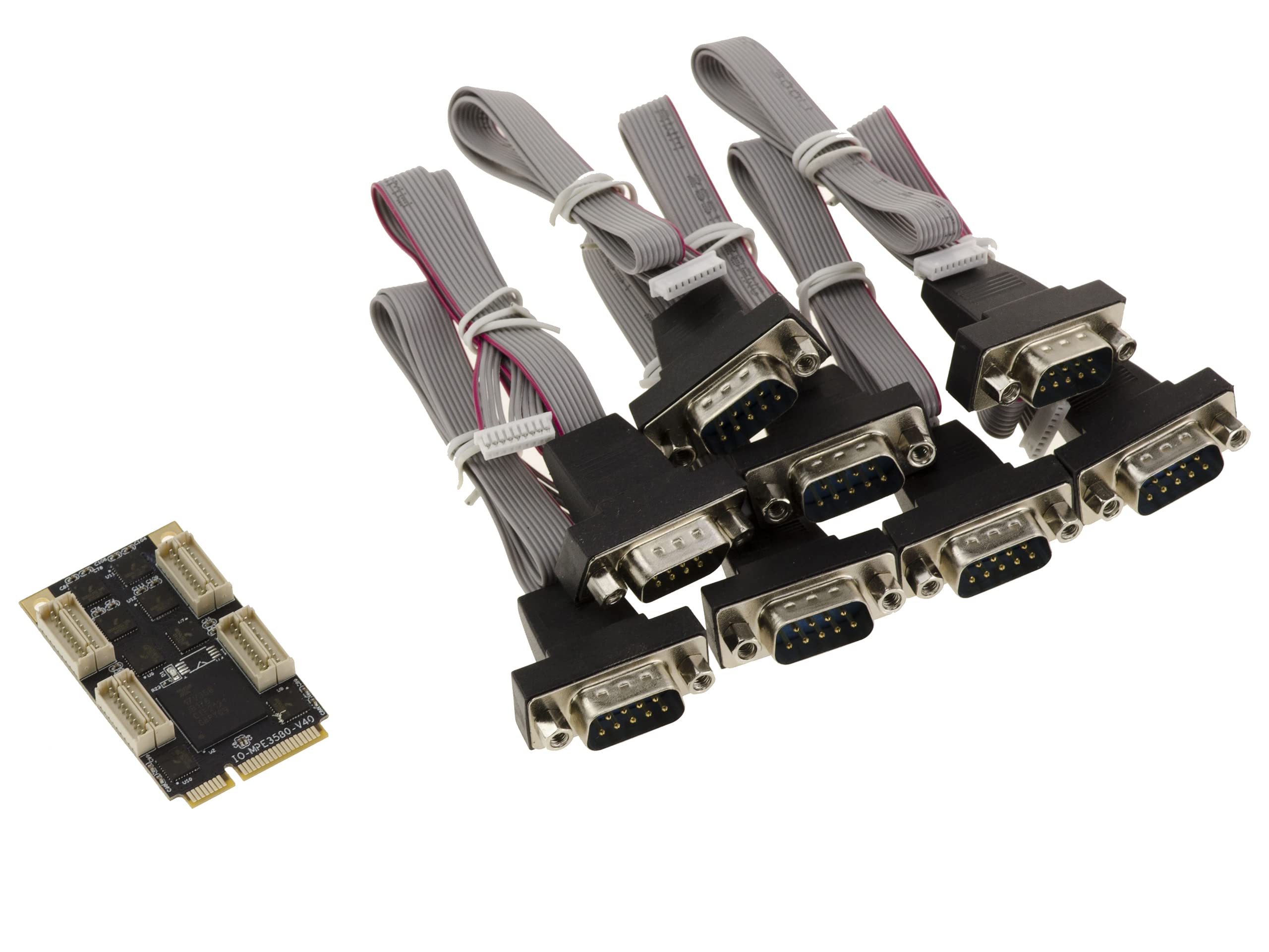 KALEA-INFORMATIQUE Tarjeta Mini PCIe MiniPCIE 8 Serial COM RS232 DB9 con chipset EXAR XR 17V358 - mPCIe UART