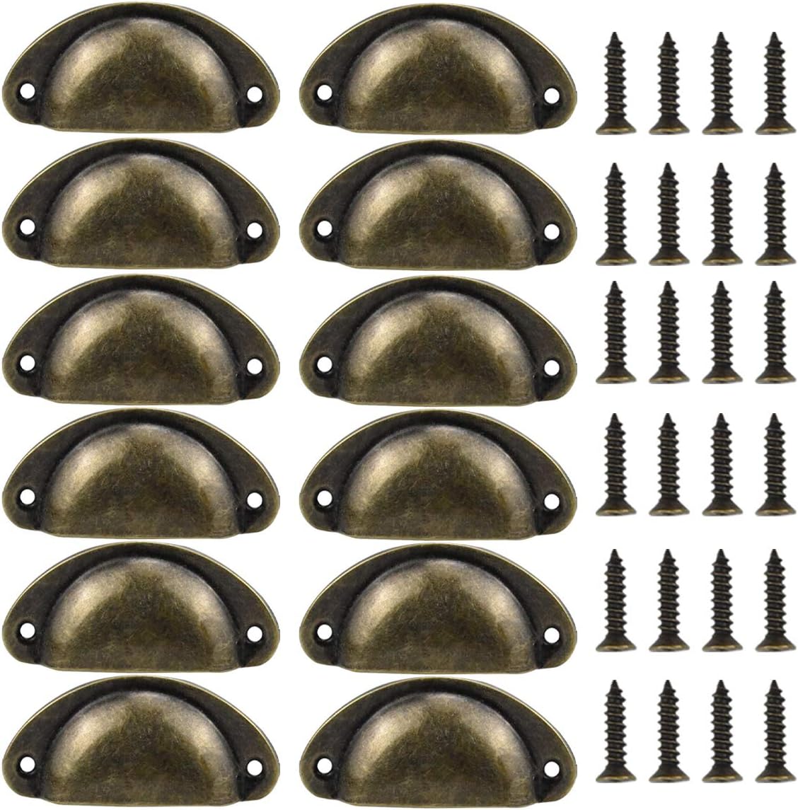 Yuechenggui 10 Pcs Vintage Shell Cup Drawer Handle Retro Pull Handles