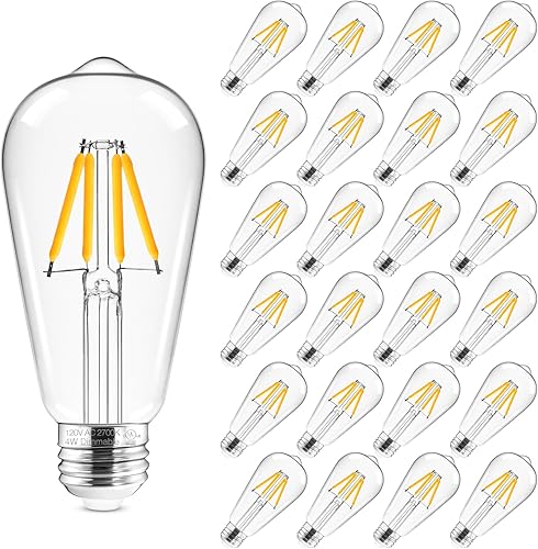 Miniatura 19 de Hizashi - Bombillas LED Edison de estilo vintage regulables, 4W equivalente a 40W, 5000K luz diurna, bombillas LED con base E26, 450LM, alta