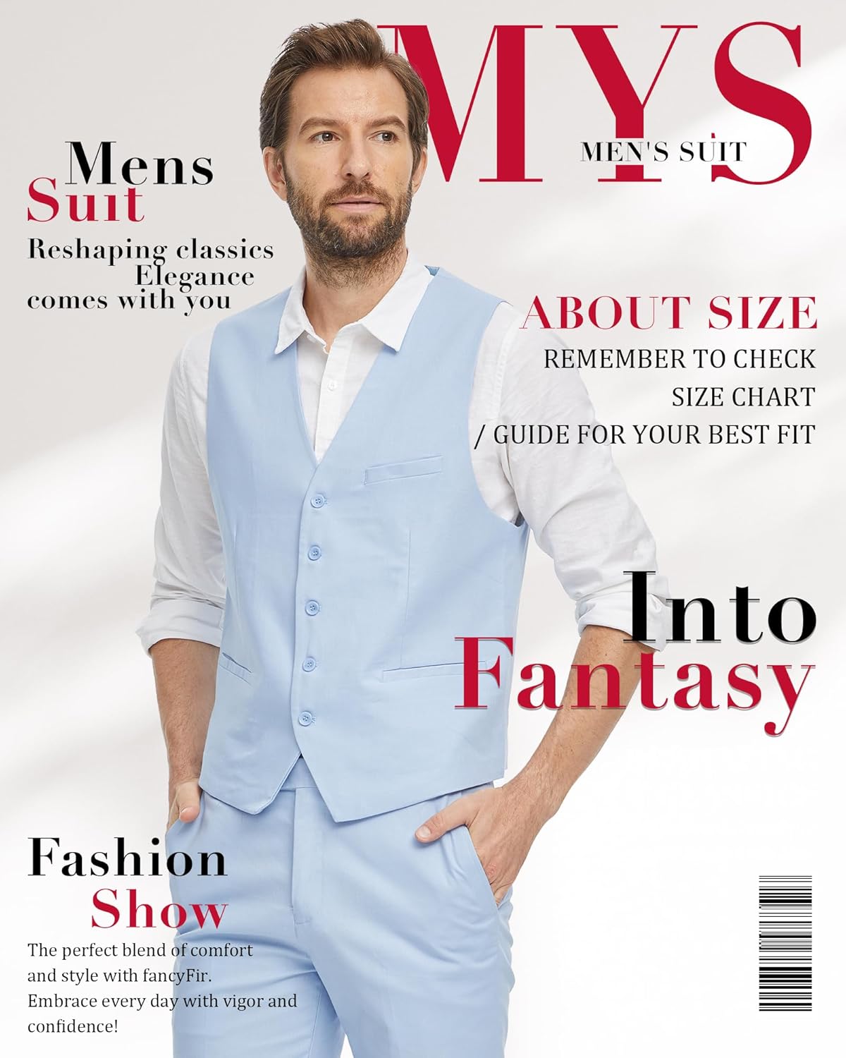 MY'S Men’s 2-Piece Linen Vest Pants, Lightweight Waistcoat Shorts, Casual Beach Summer Wedding Prom Homecoming Outfit - Image 7