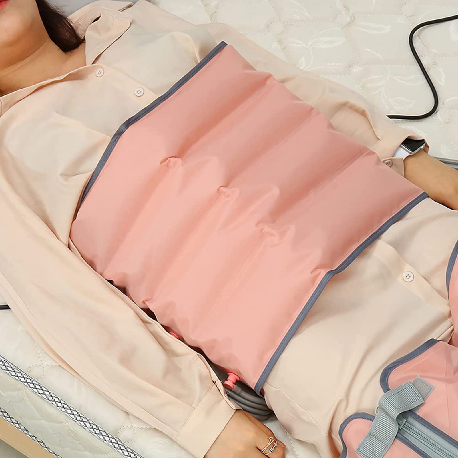 Generico Massaggiatore per Drenaggio Linfatico, Massaggio Pneumatico Integrato A 4 cavità, 3 modalità con Regolazione della Pressione Temporizzata, Allevia Gonfiore E Dolore alle Gambe (Options2)